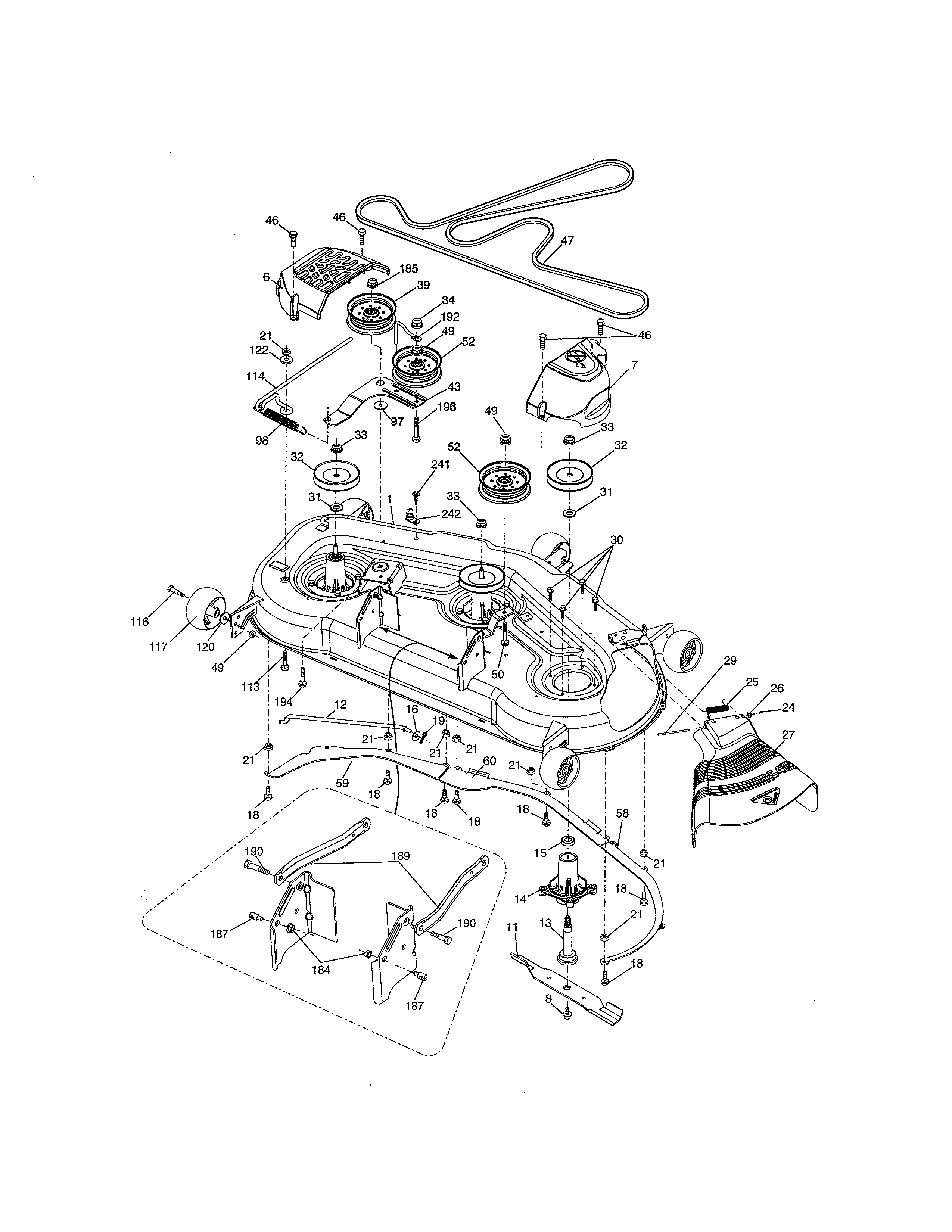 Craftsman 917288582 mower deck diagram