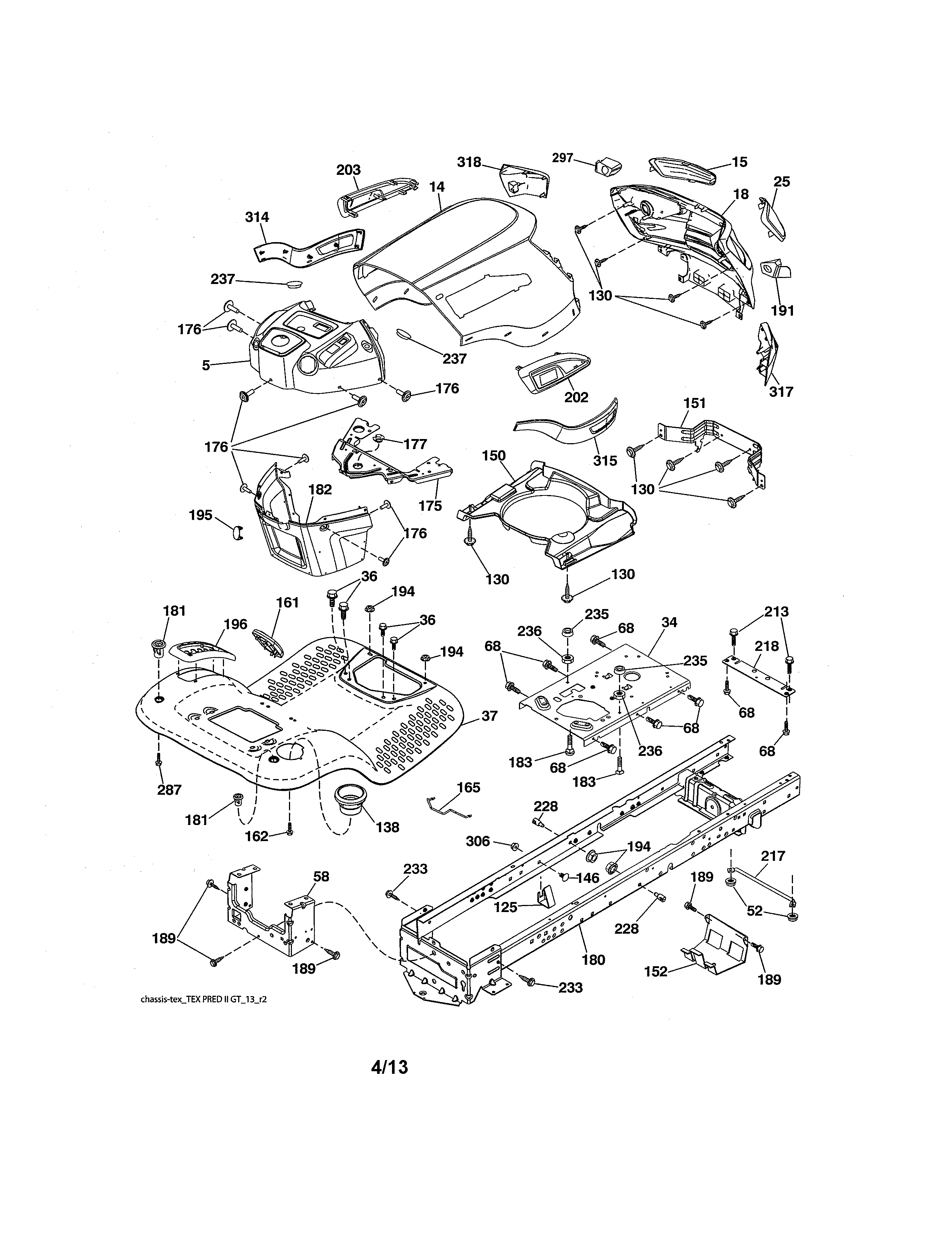 Craftsman 917280084 chassis assembly diagram