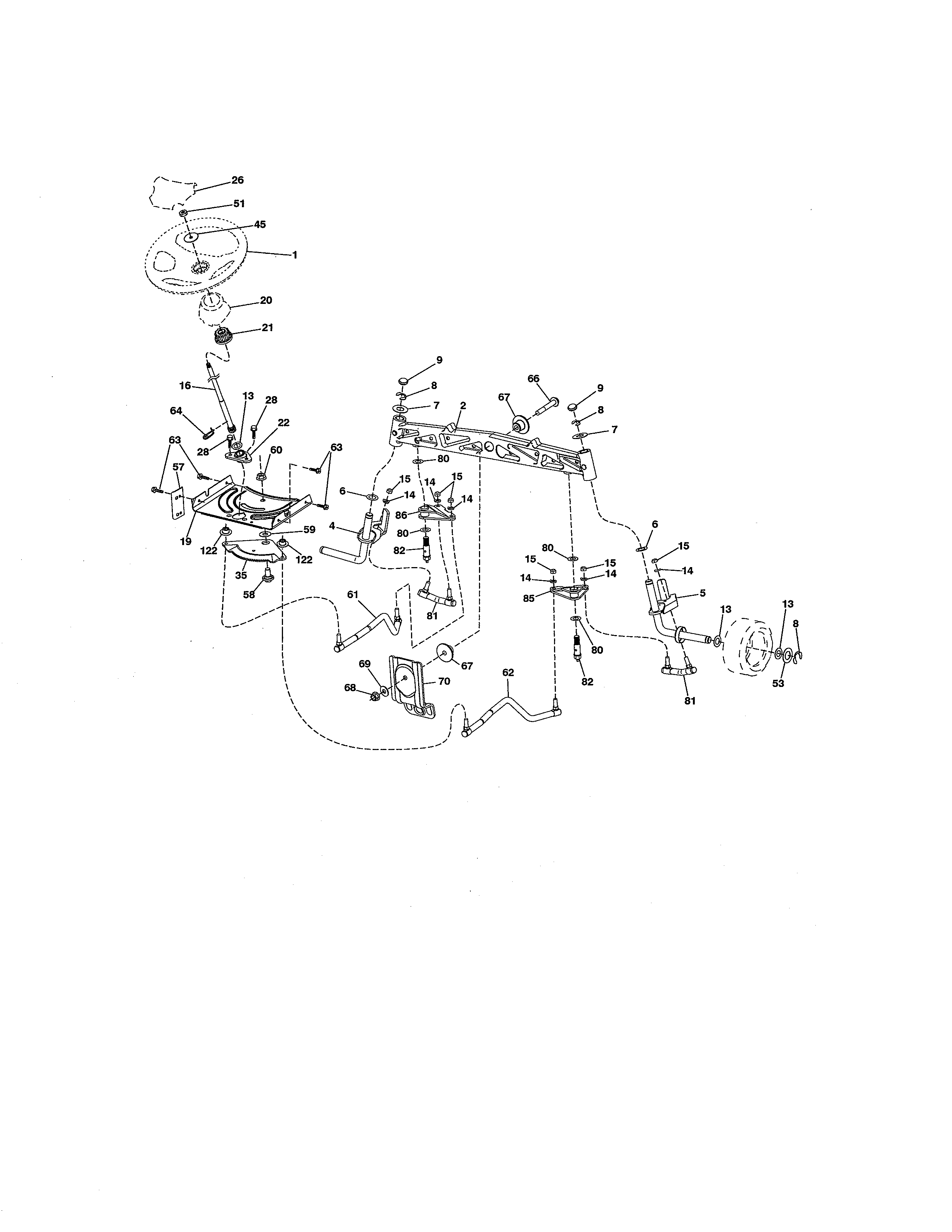 Craftsman 917280084 steering assembly diagram