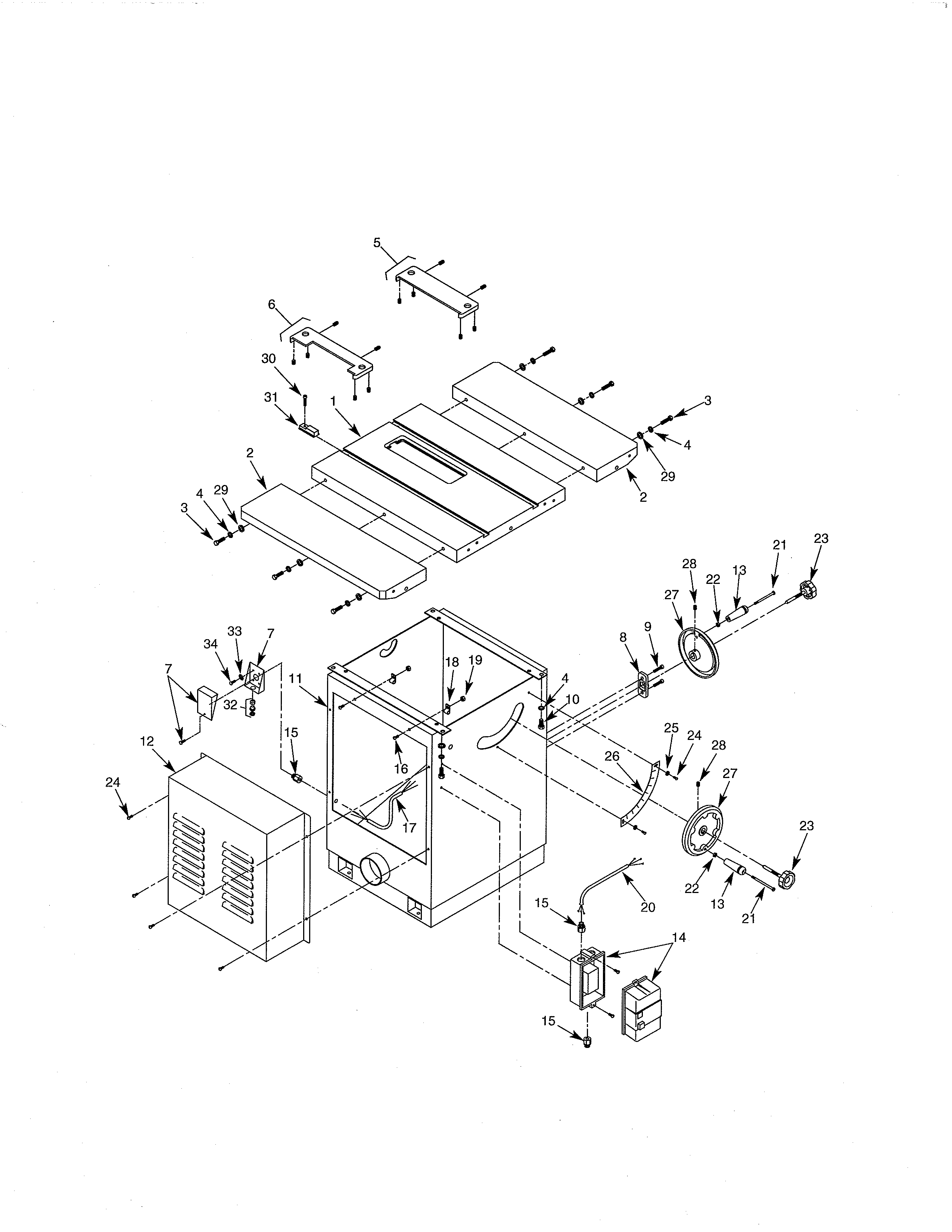 Craftsman 351228051 table & base diagram