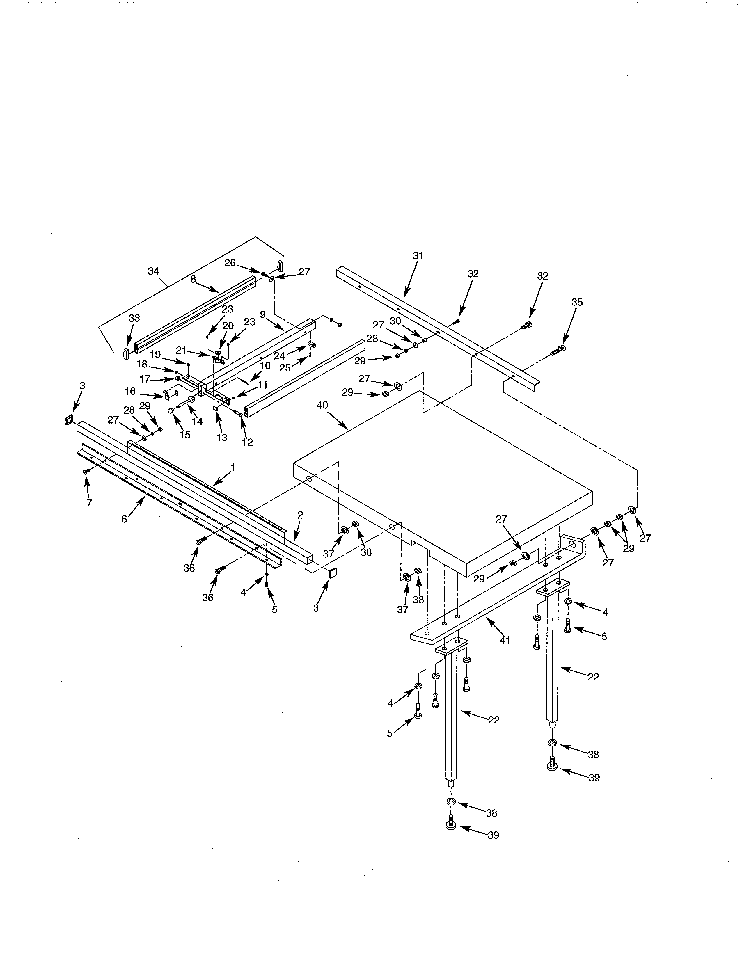 Craftsman 351228031 rip fence diagram