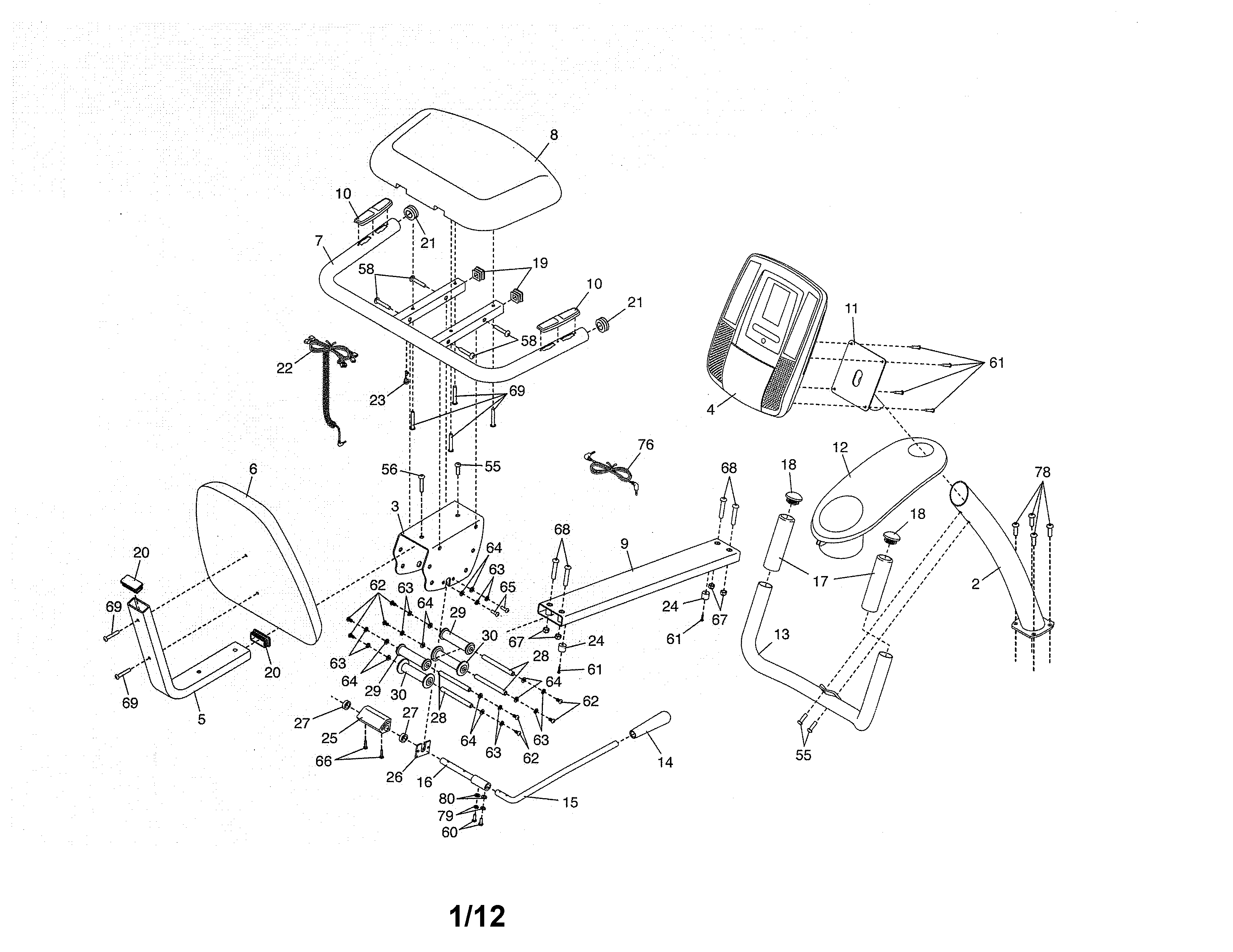 Proform 831219524 console/seat diagram