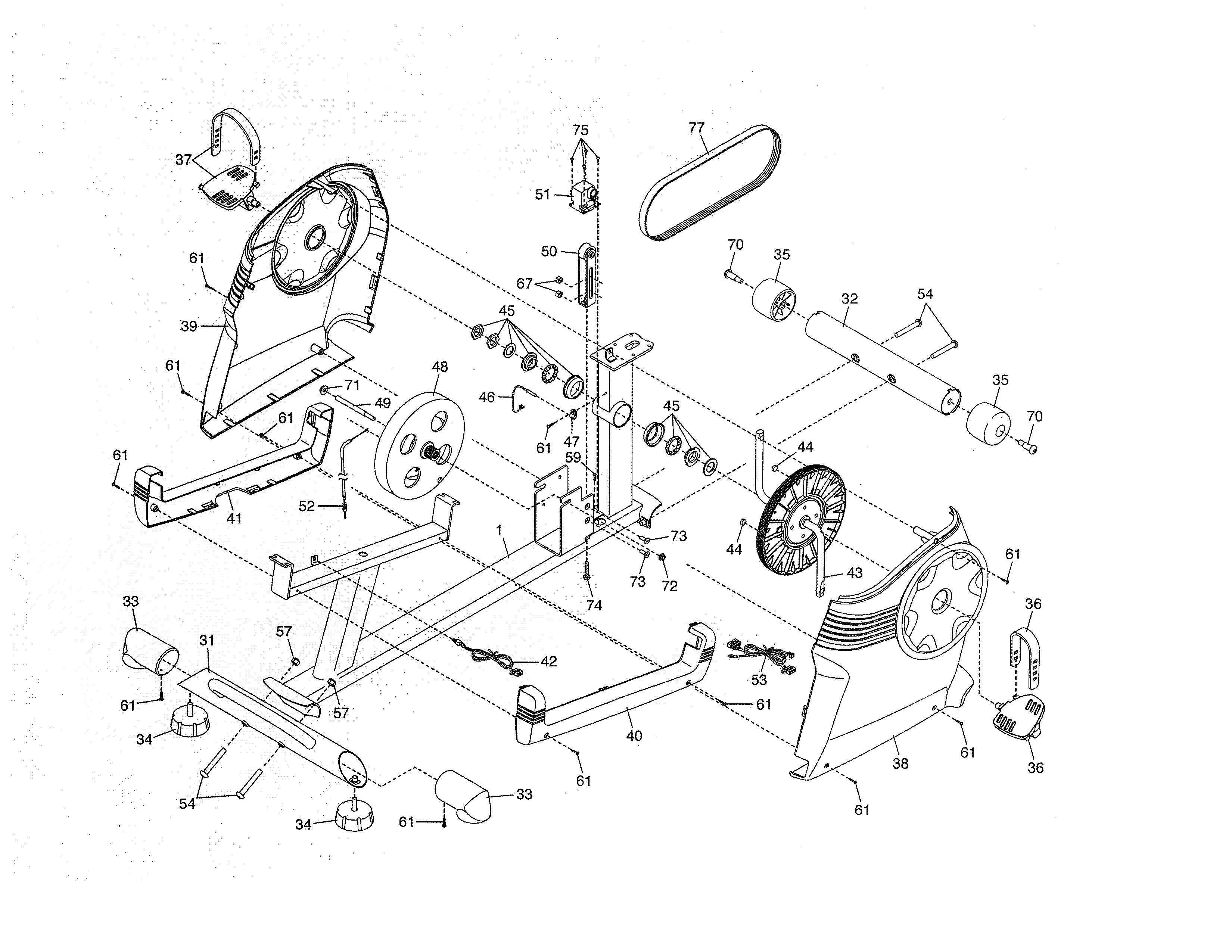 Proform 831219524 frame/resistance mechanism diagram