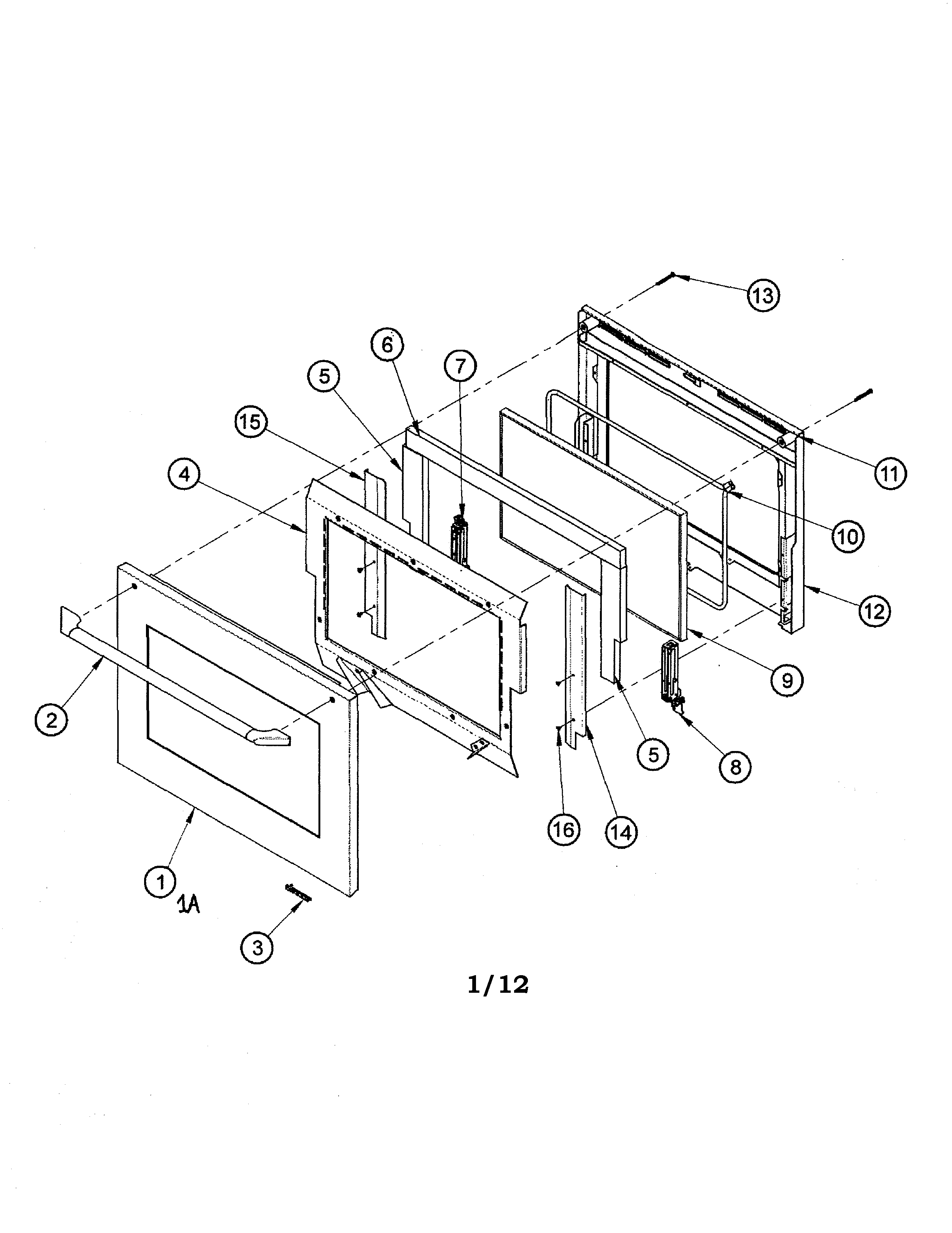 Dacor ROV230B door diagram