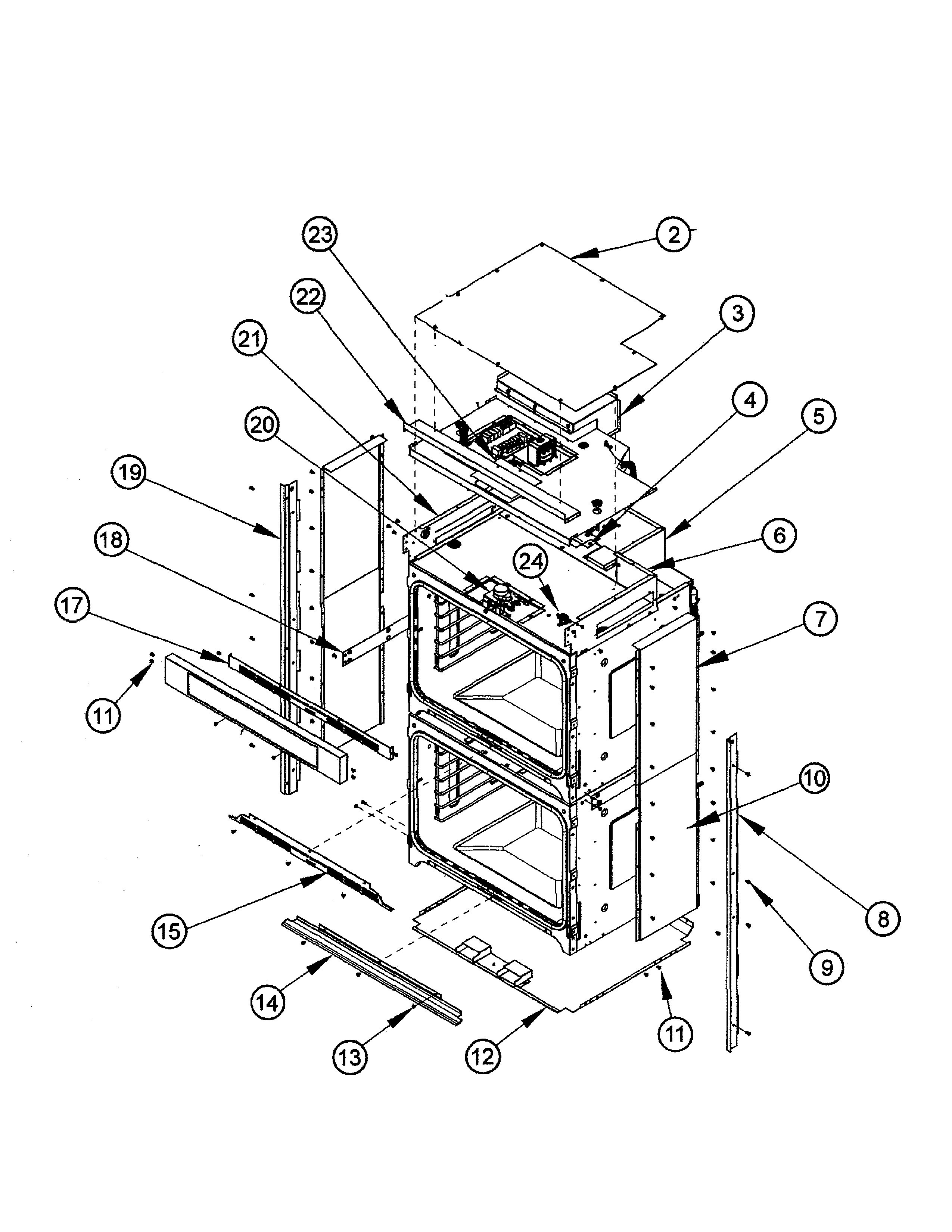 Dacor ROV230B chassis diagram