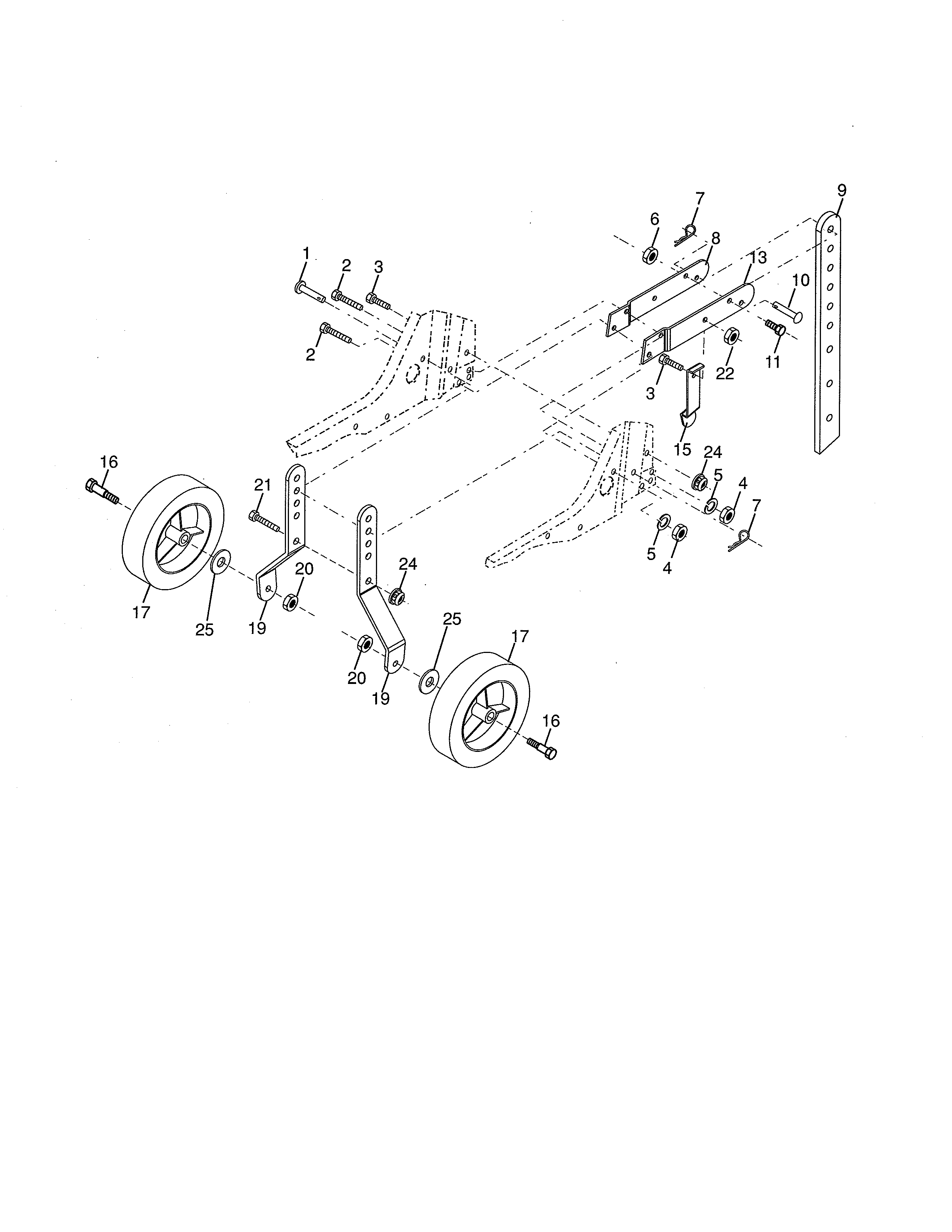 Craftsman 91725009 wheel & depth stake diagram