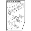 Kohler XT149-0311 head/valve/breather diagram