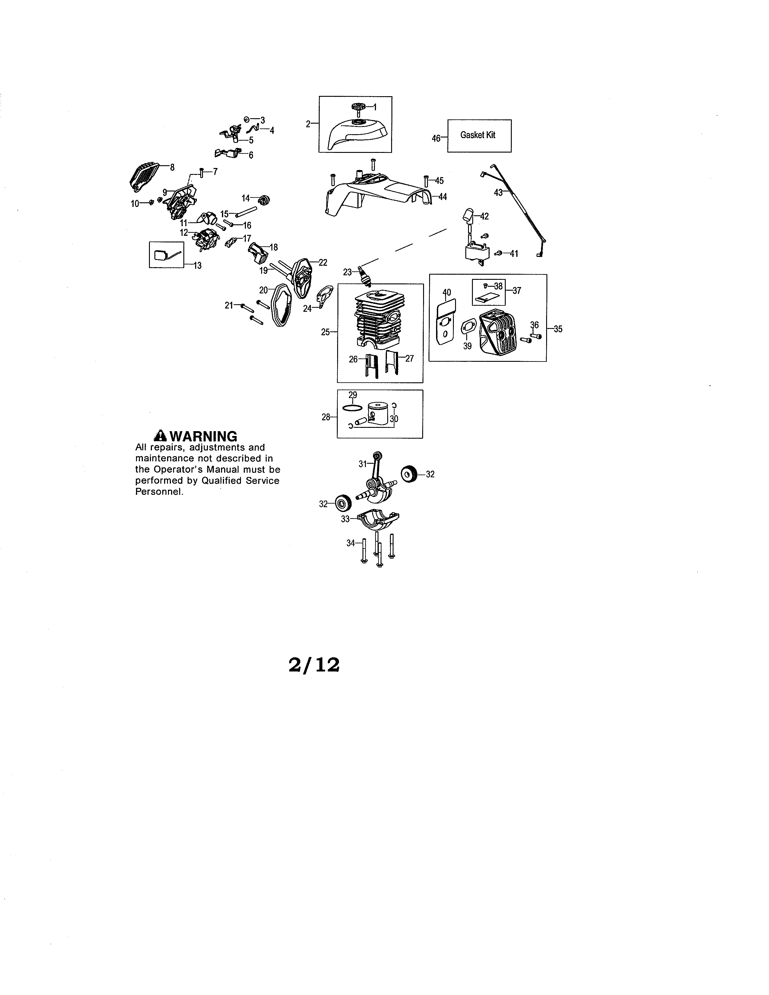 Craftsman 358350981 cylinder/muffler/shield diagram