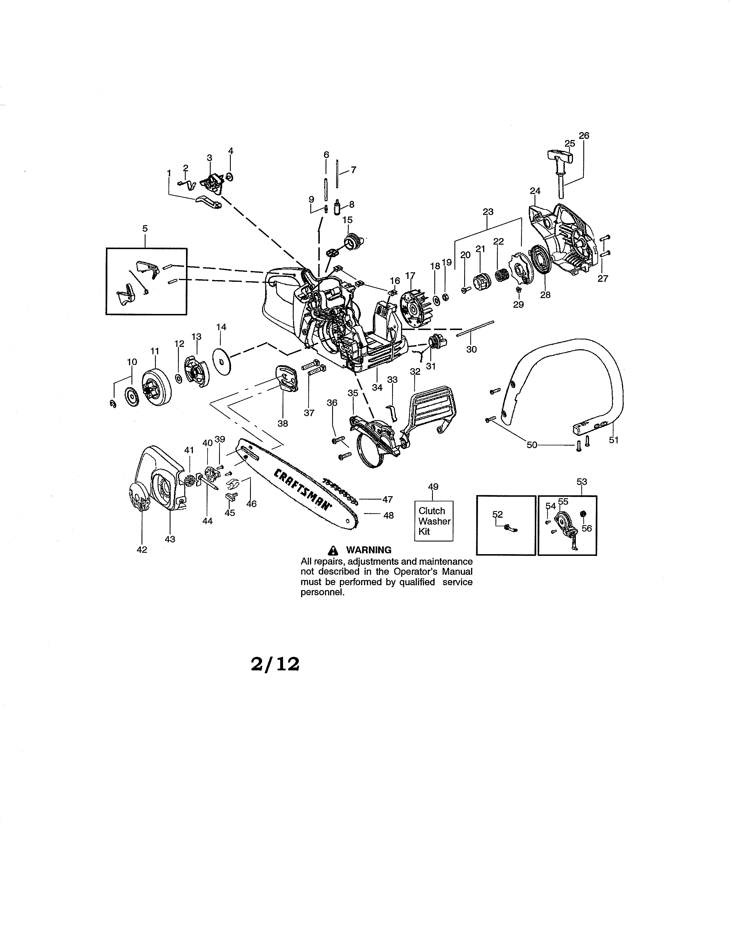 Craftsman 358351701 chassis/bar/handle diagram