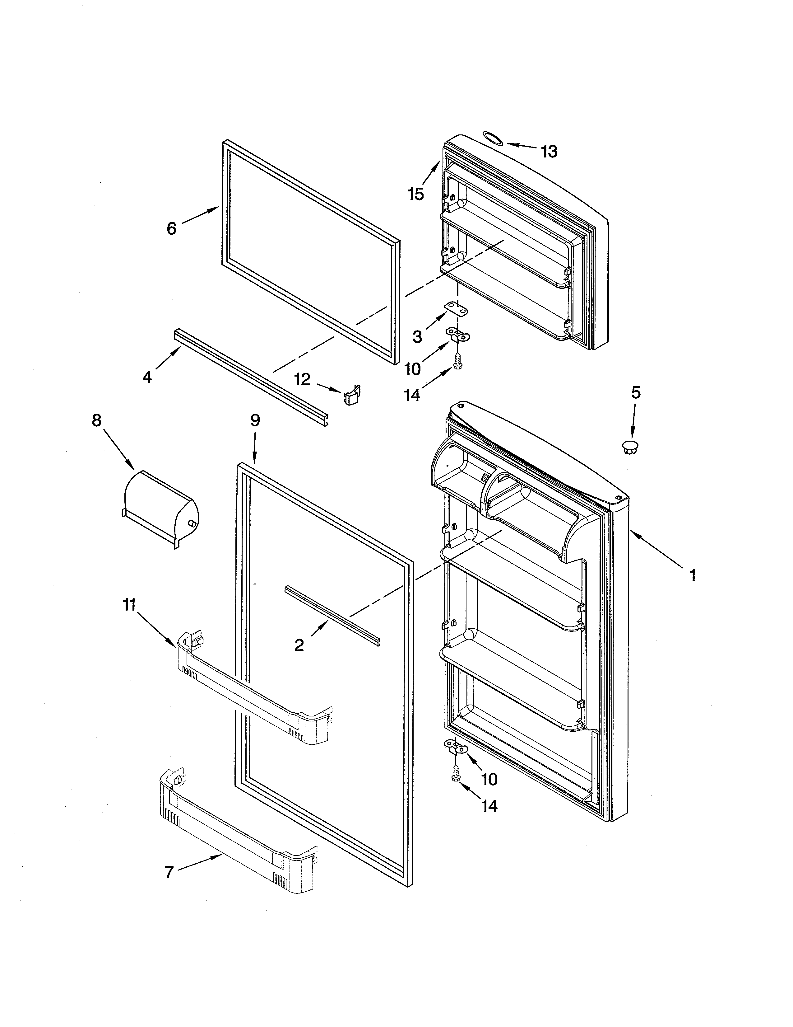 Kenmore 10660934901 door diagram