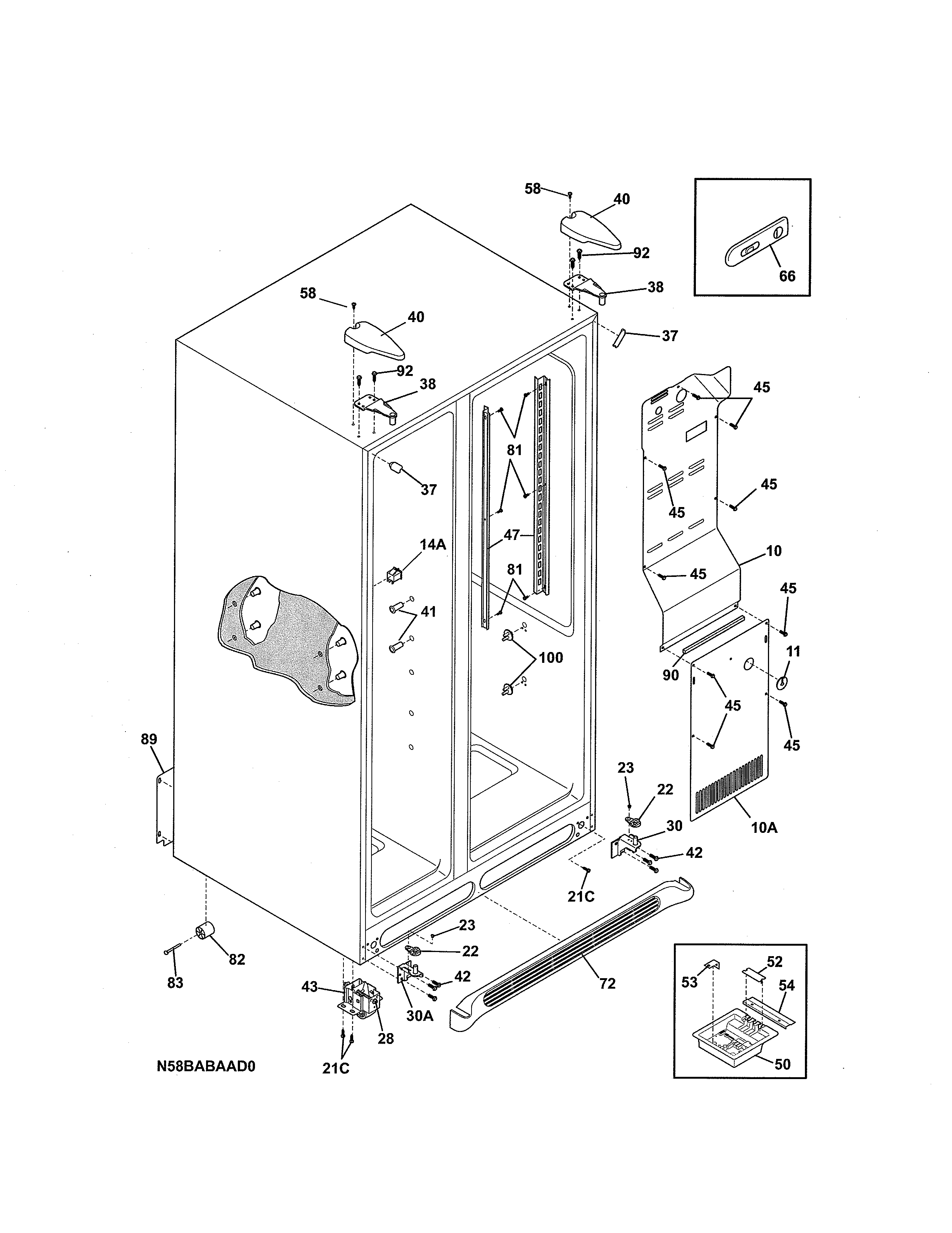 Kenmore 25344352403 cabinet diagram