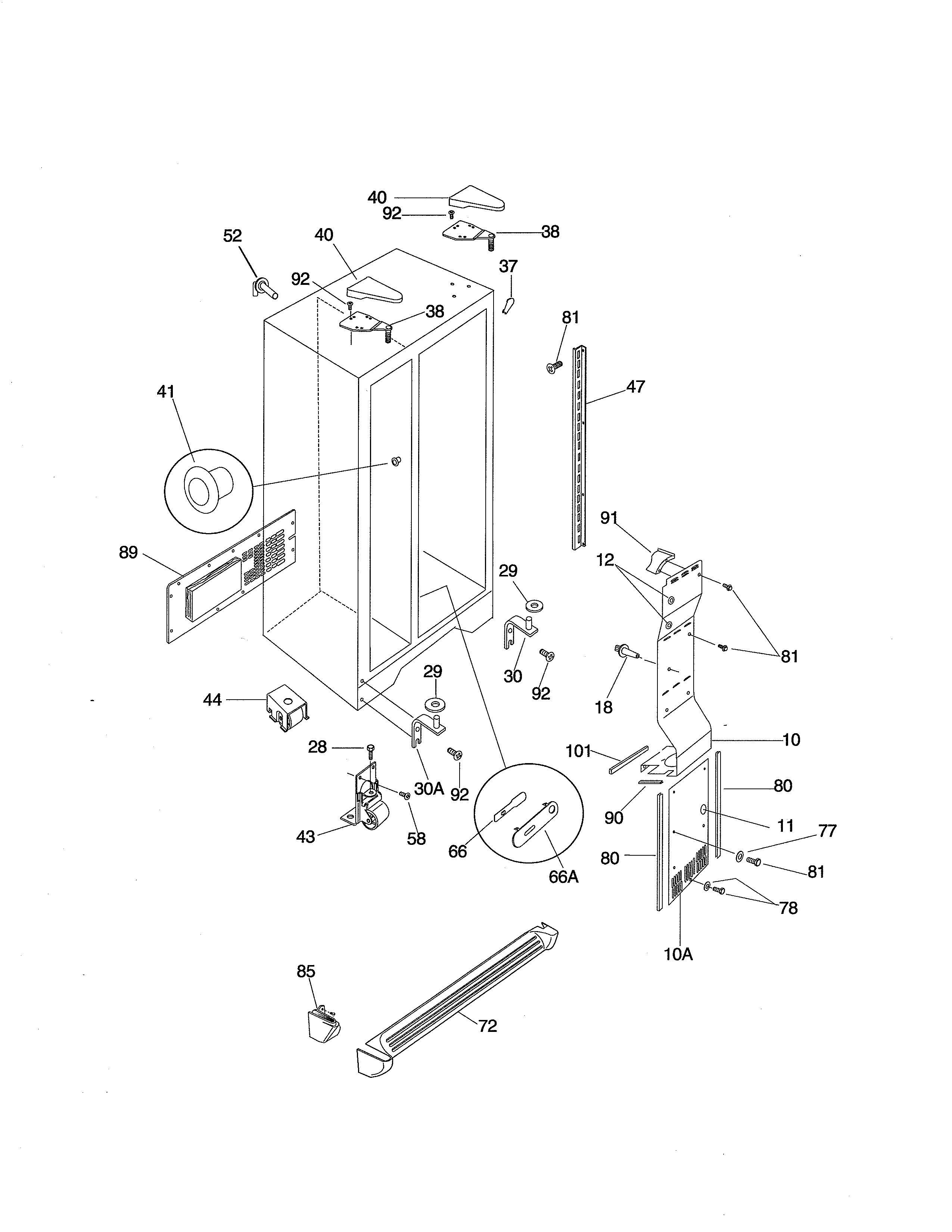 Tappan TRS20WRHD4 cabinet diagram