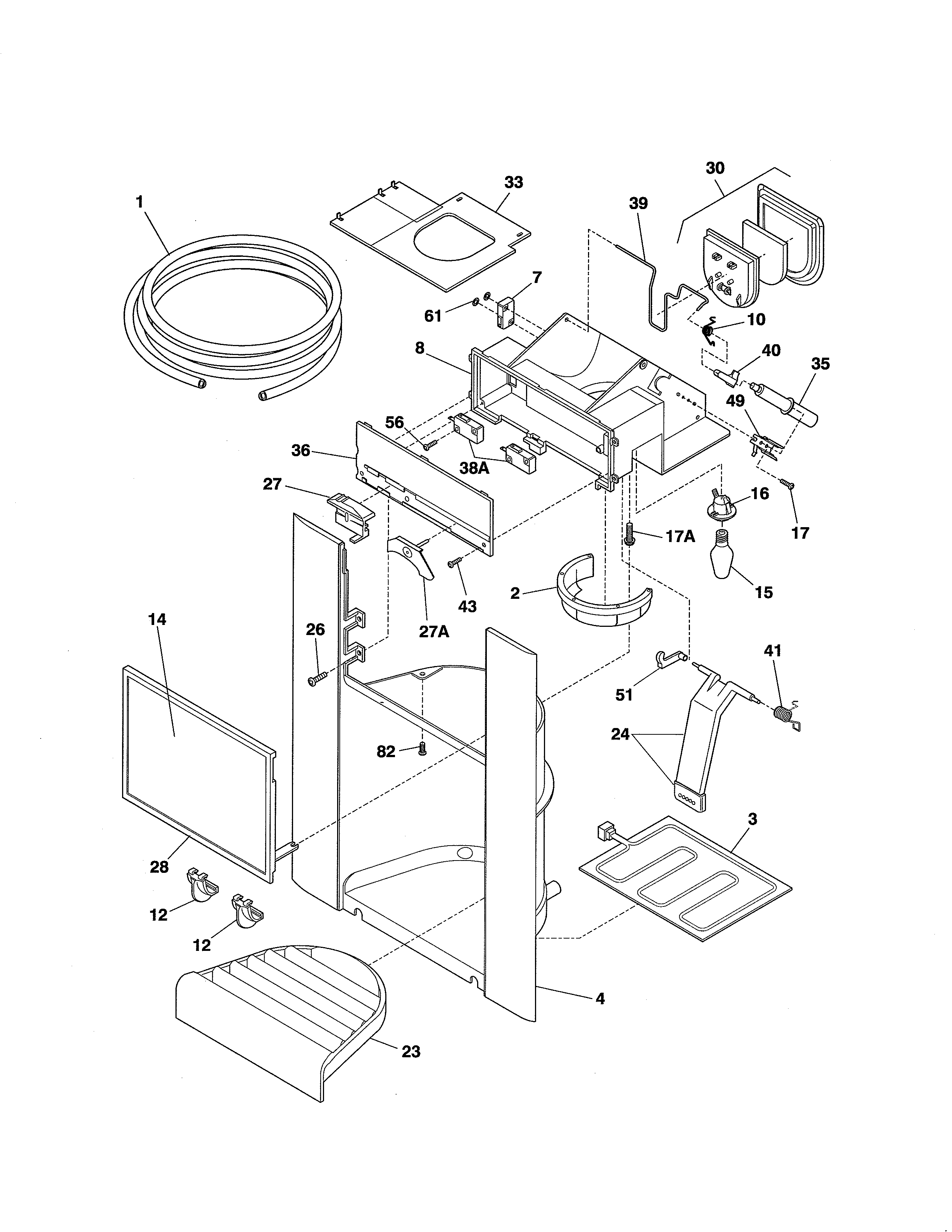 Tappan TRS20WRHD4 dispenser diagram