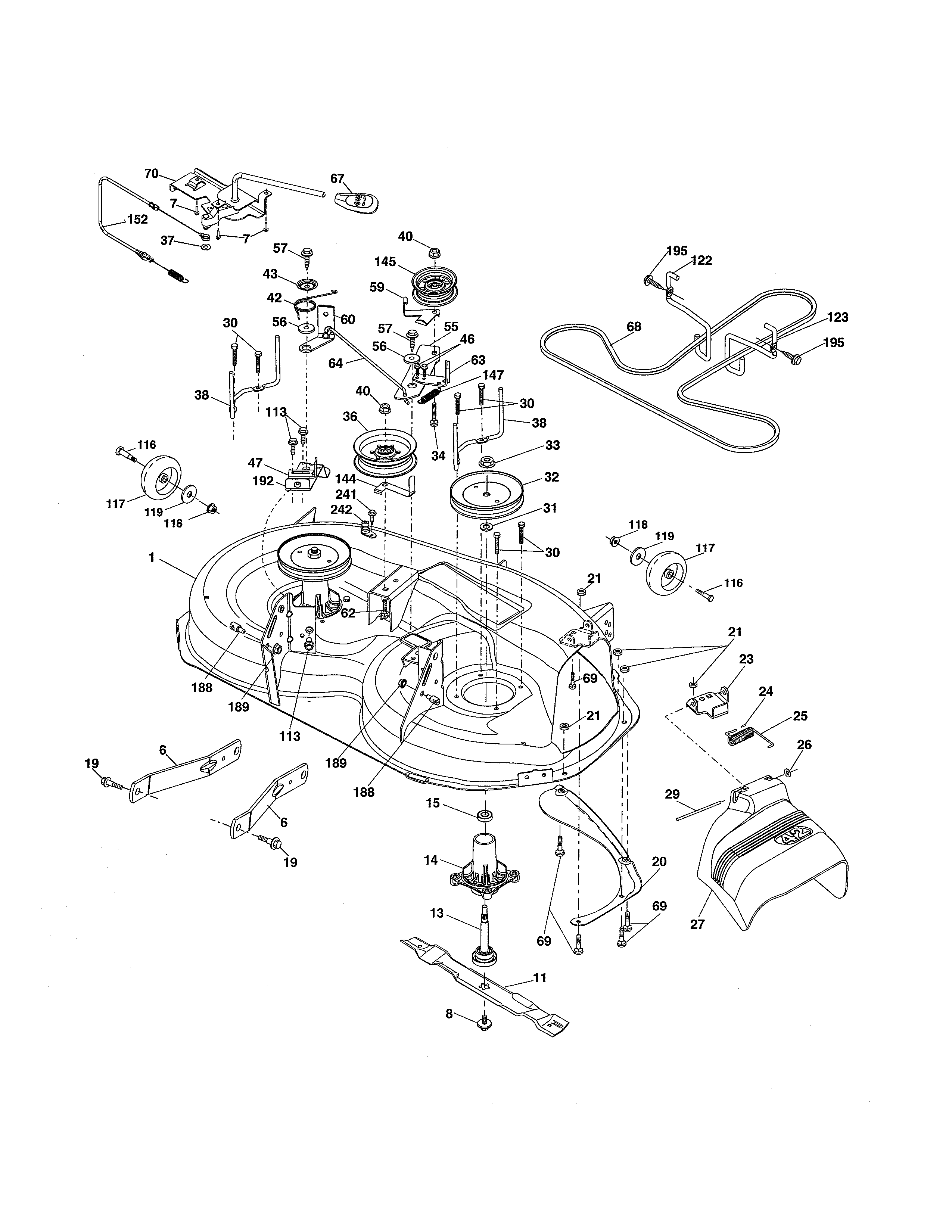 Husqvarna 917250180 mower deck diagram