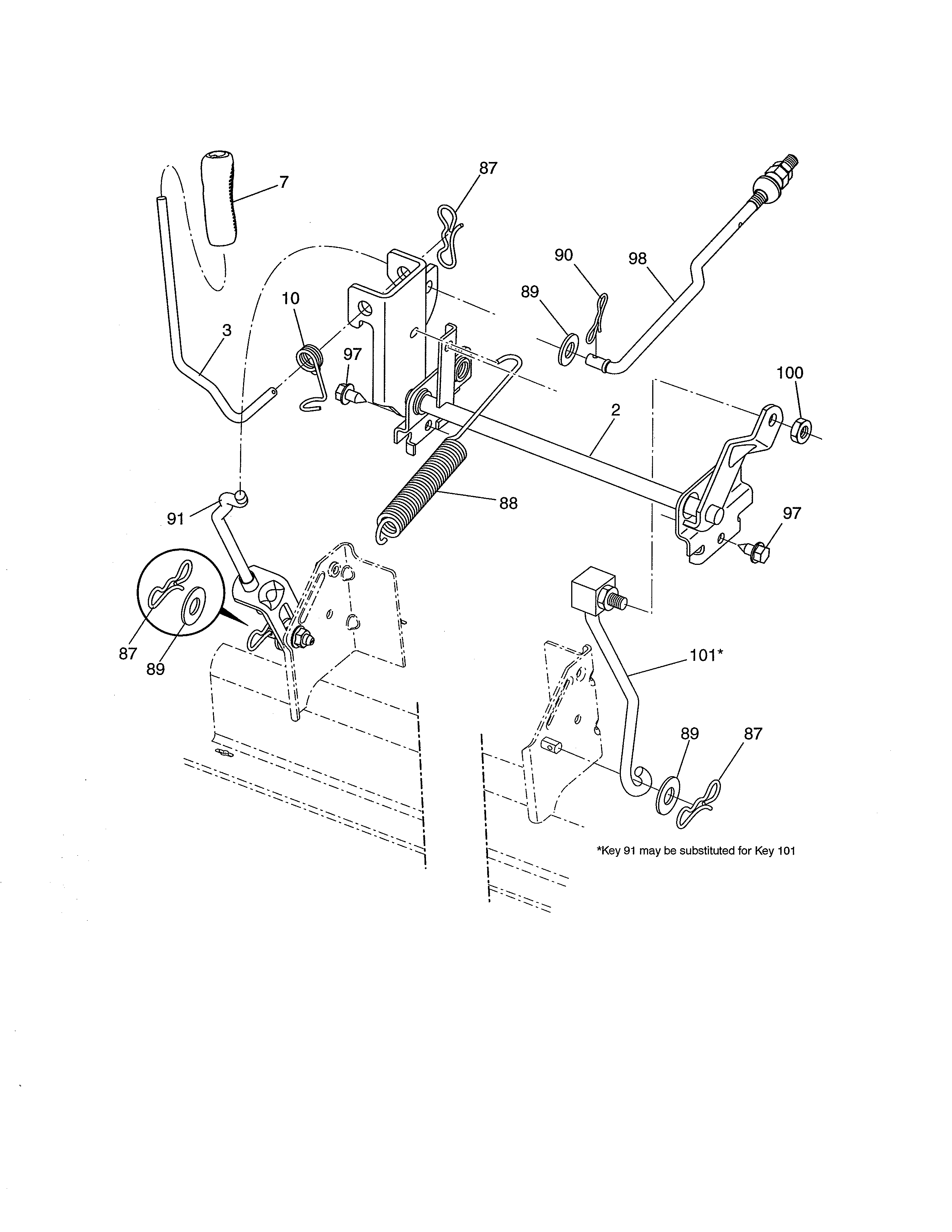 Husqvarna 917250180 mower lift diagram