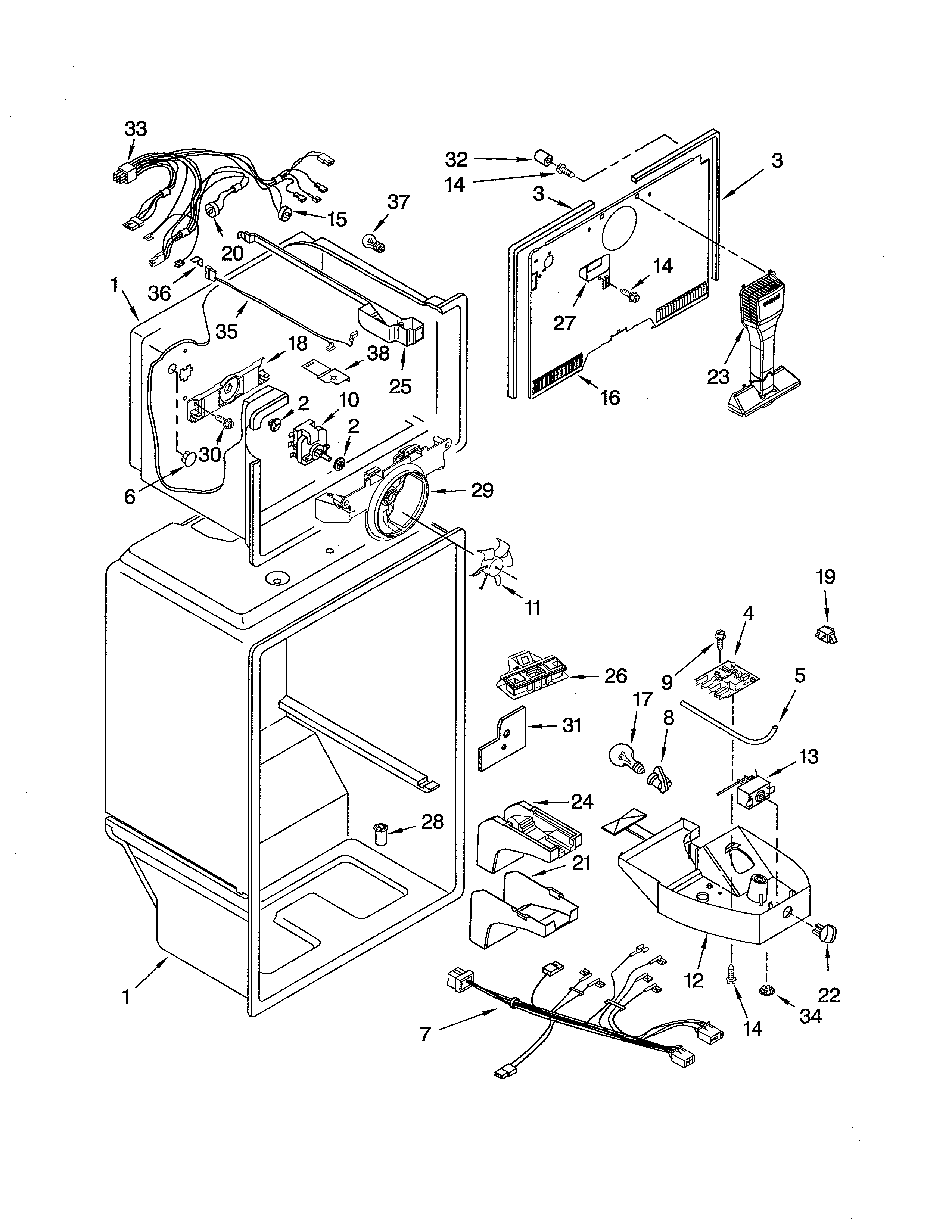 Gladiator GARF19XXPK01 liner diagram