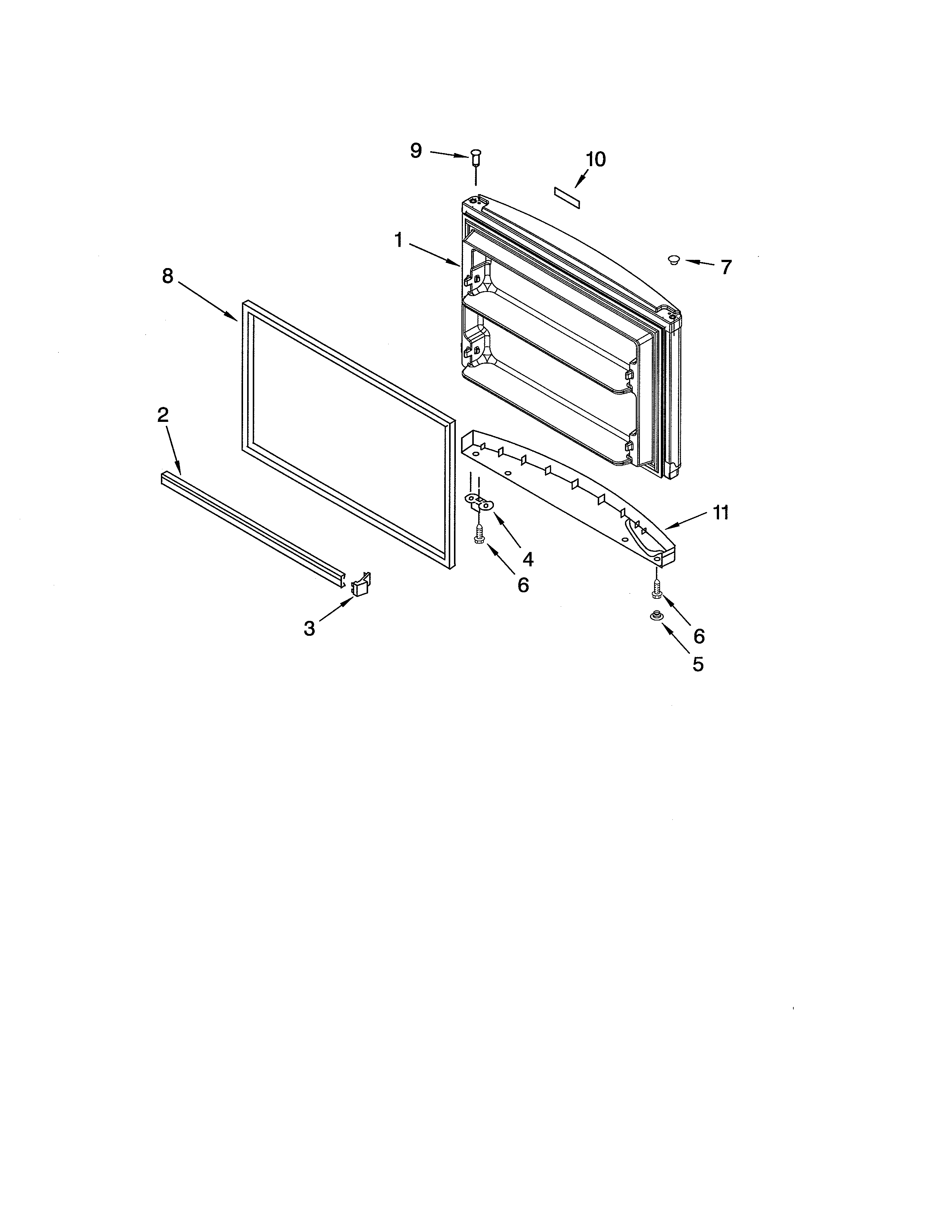 Gladiator GARF19XXPK01 top door diagram