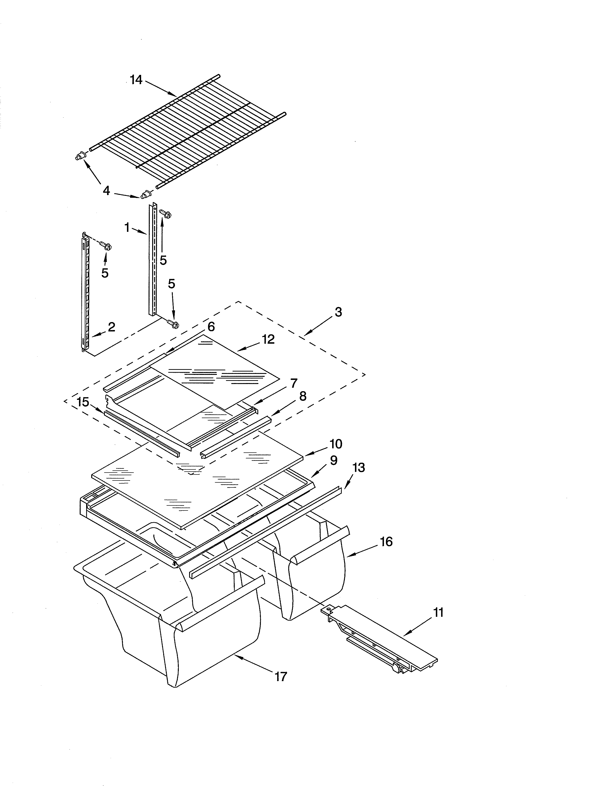 Gladiator GARF19XXPK01 shelf diagram