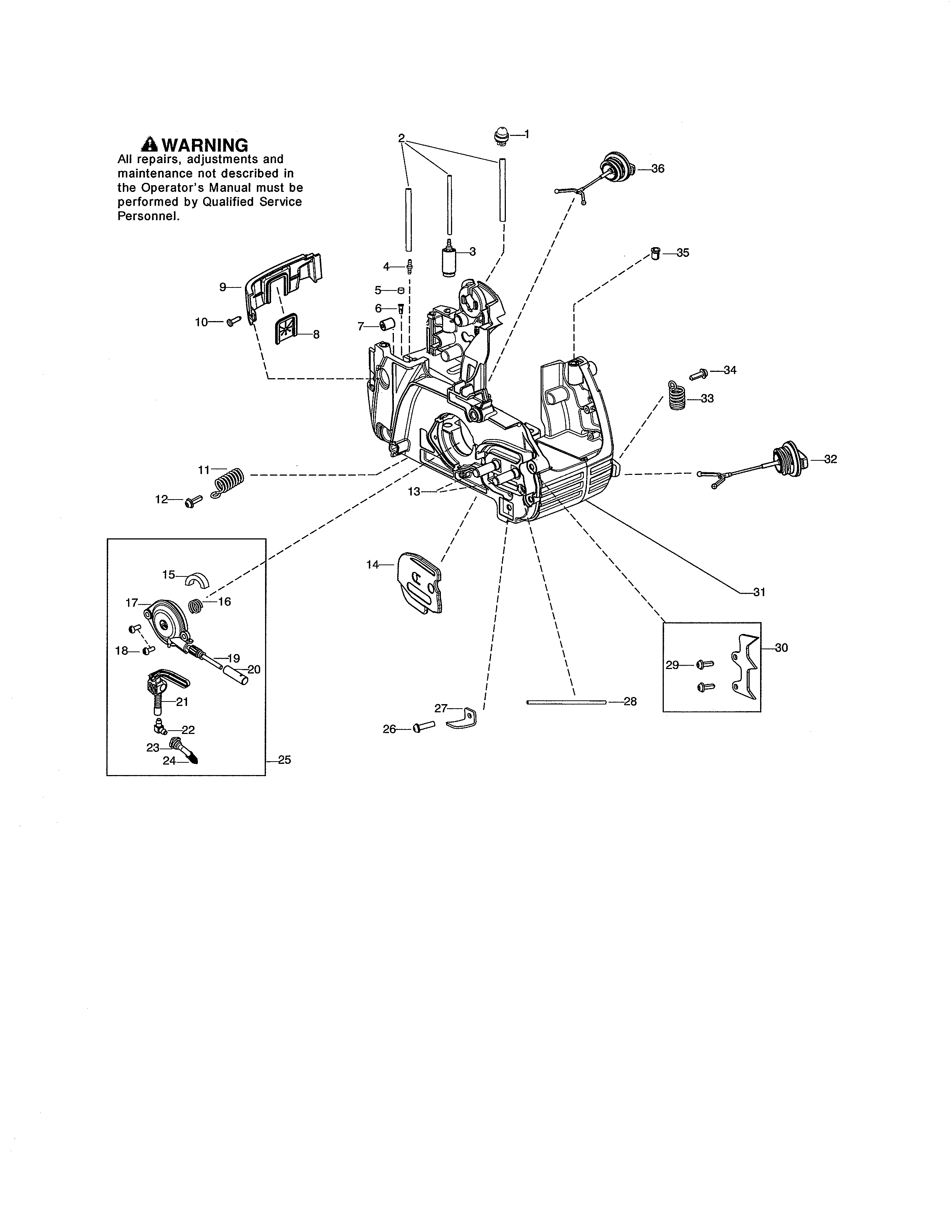 Poulan GZ380 oil pump/oil cap diagram