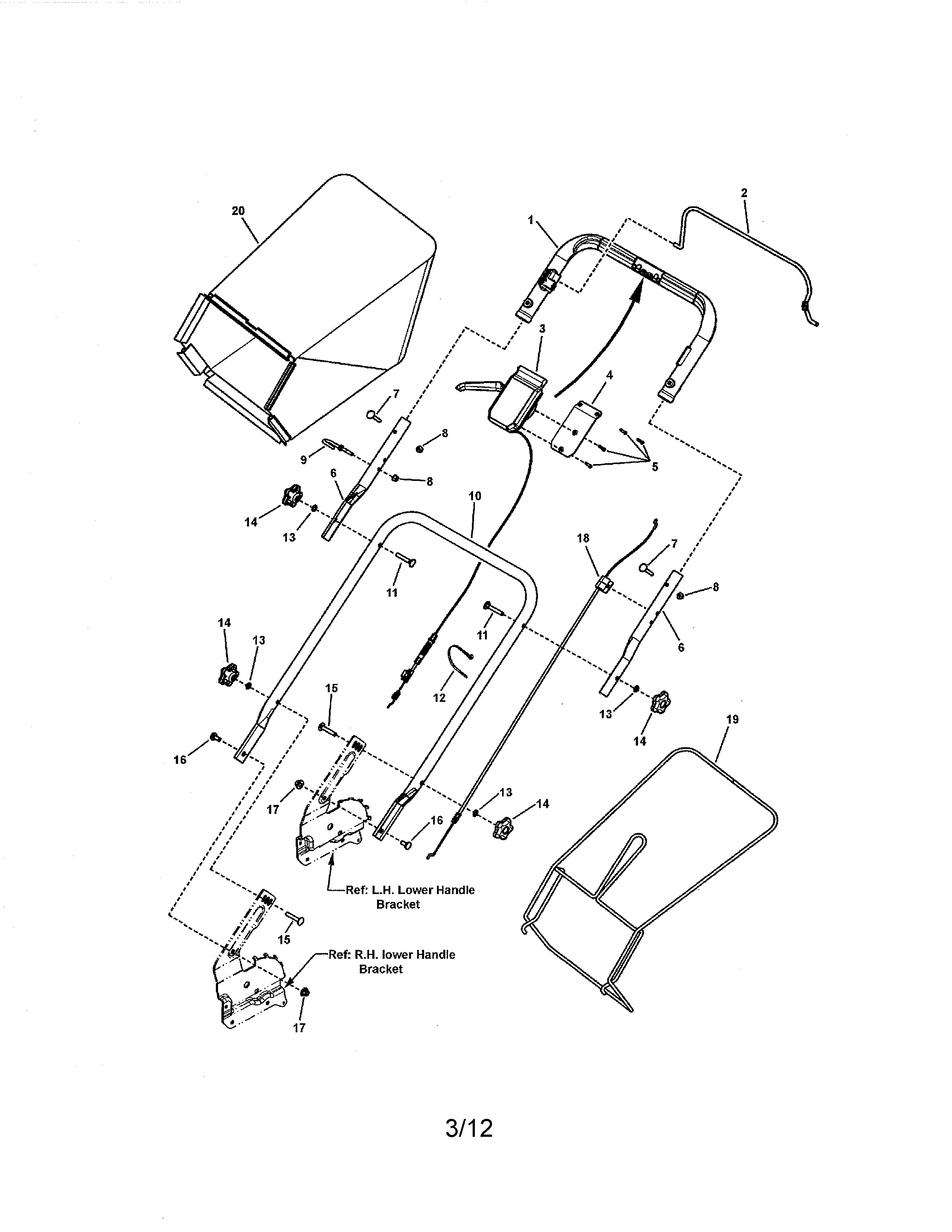 Snapper 130381460 handle & controls diagram