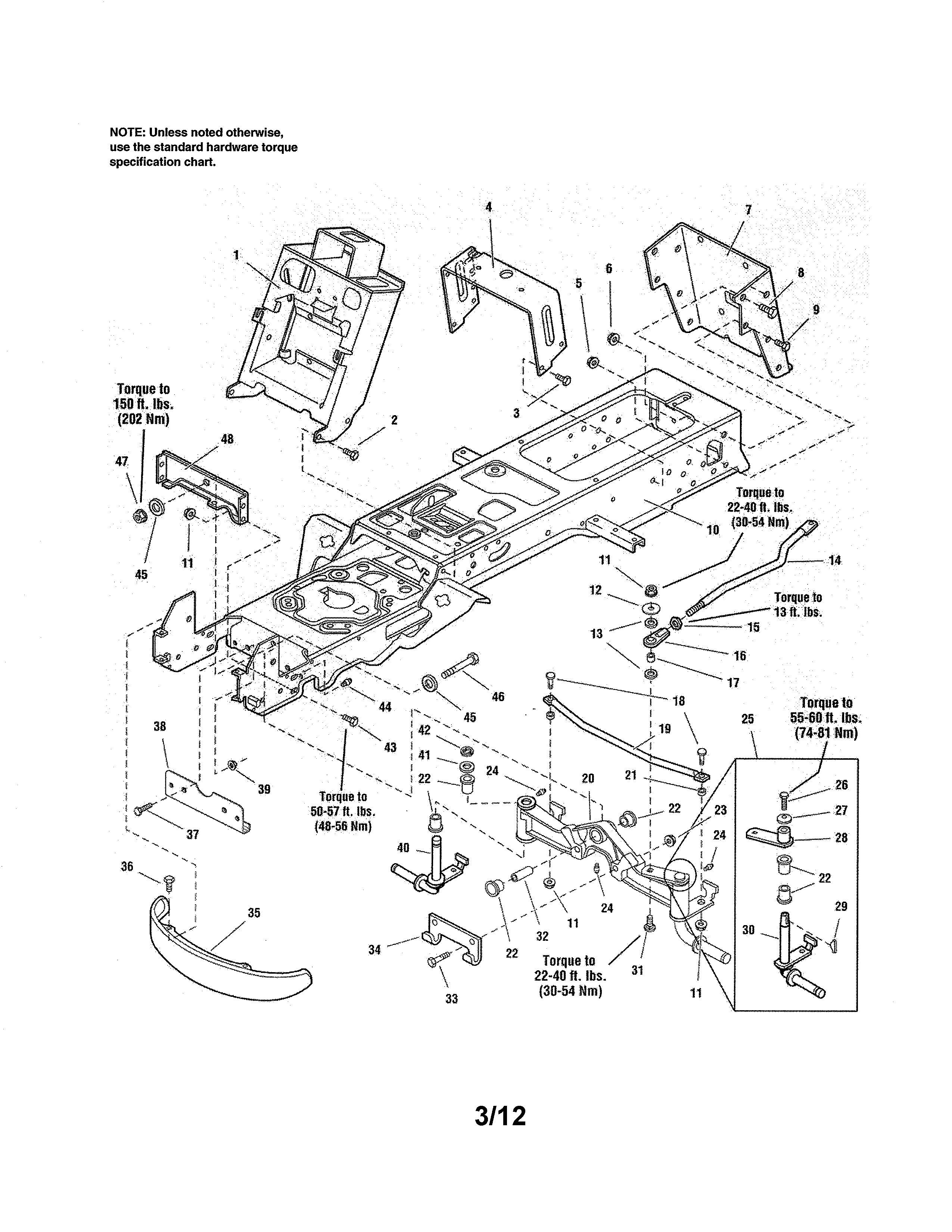 Craftsman 107250060 frame - manual steering diagram