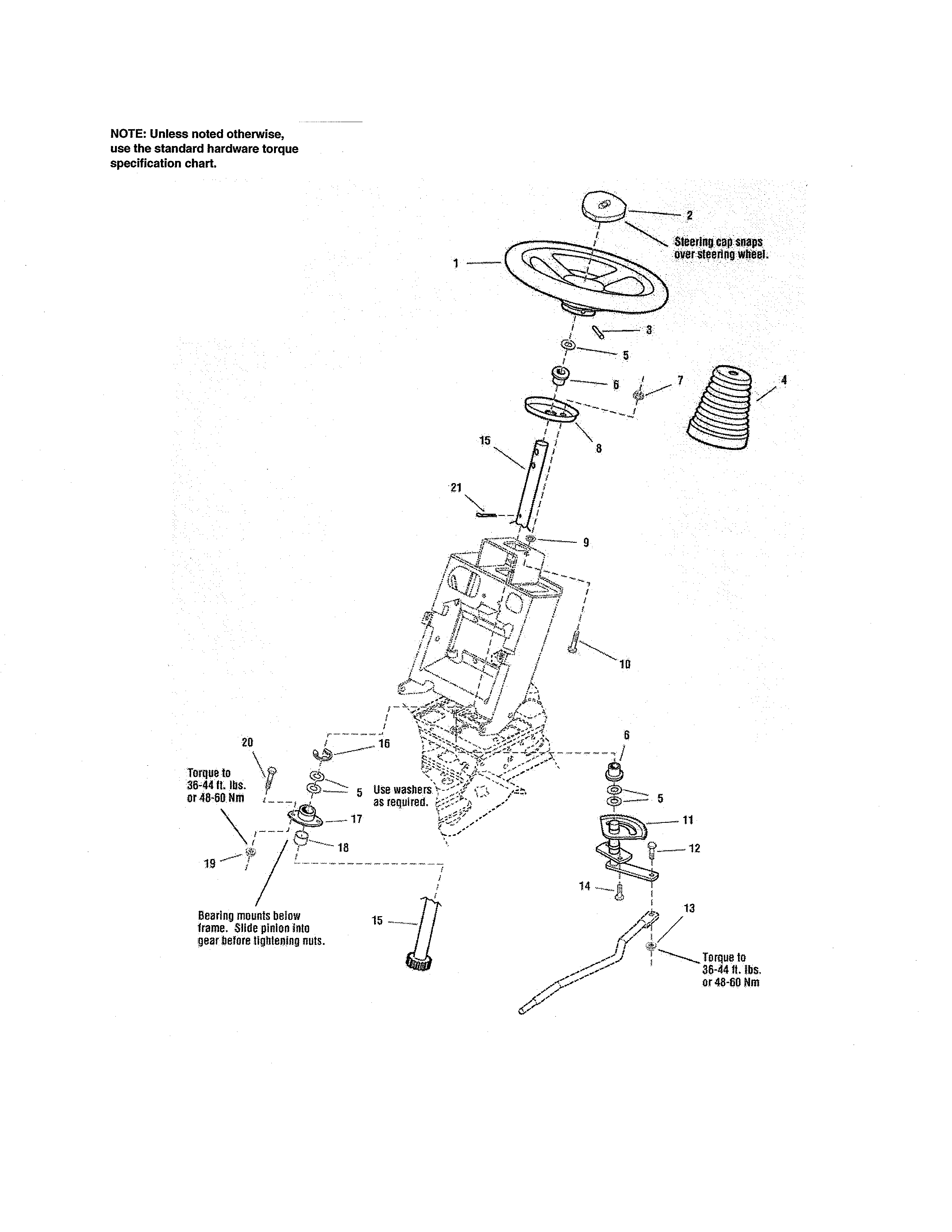 Craftsman 107250060 steering - manual steering diagram