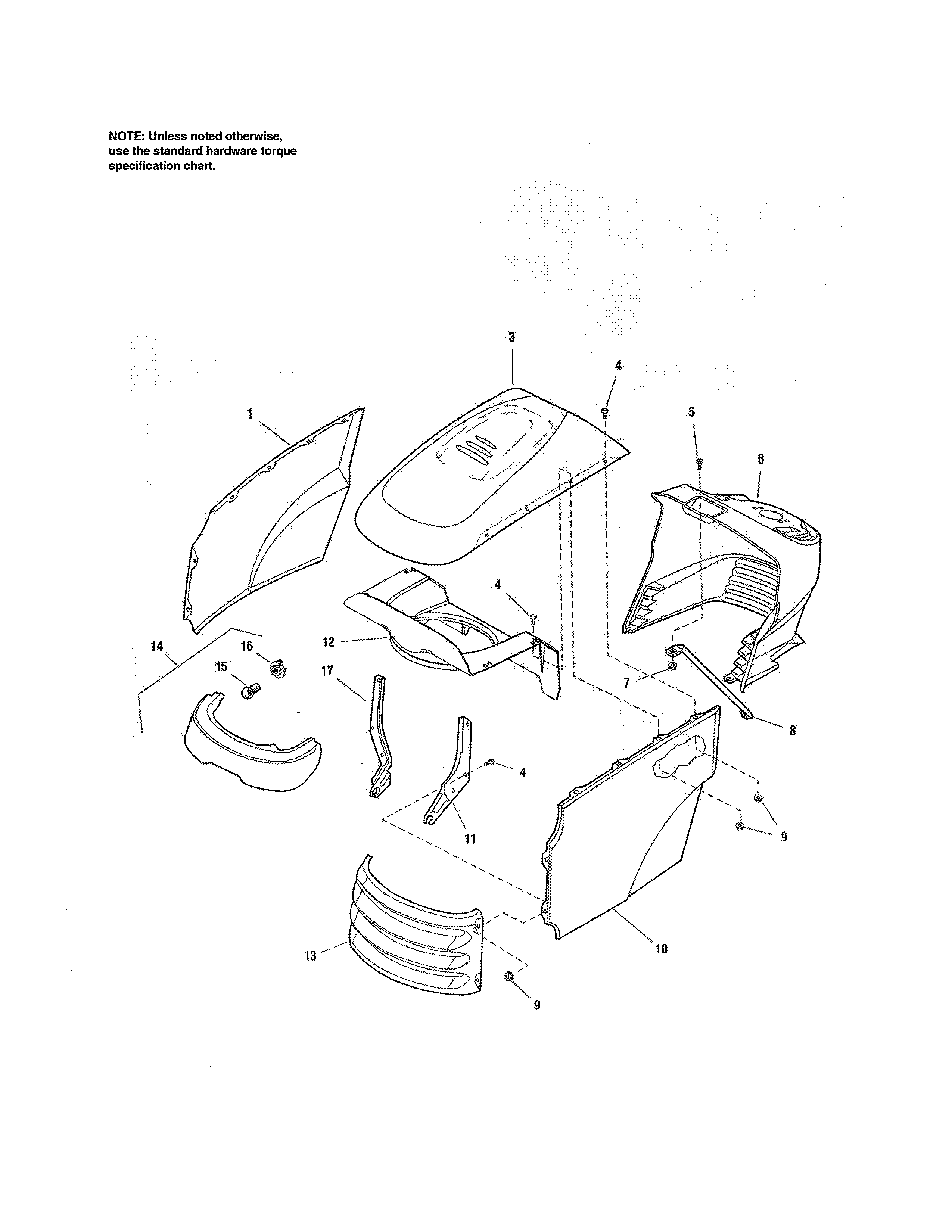 Craftsman 107250060 hood/grille/dash diagram