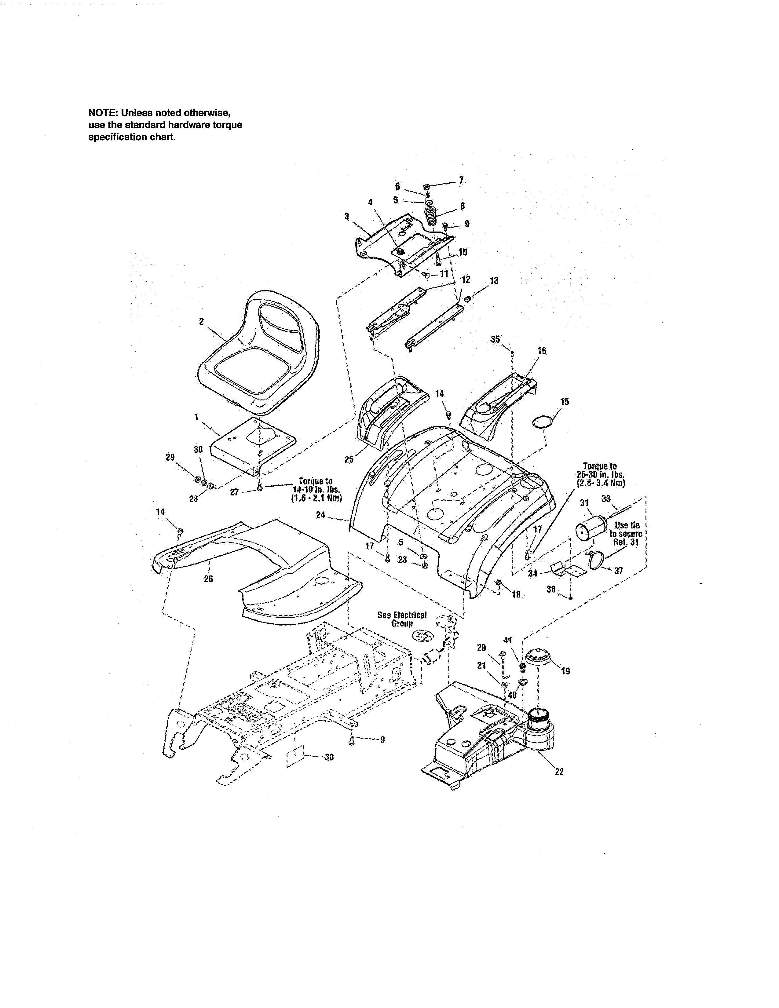 Craftsman 107250060 seat & deck - evap compliant diagram