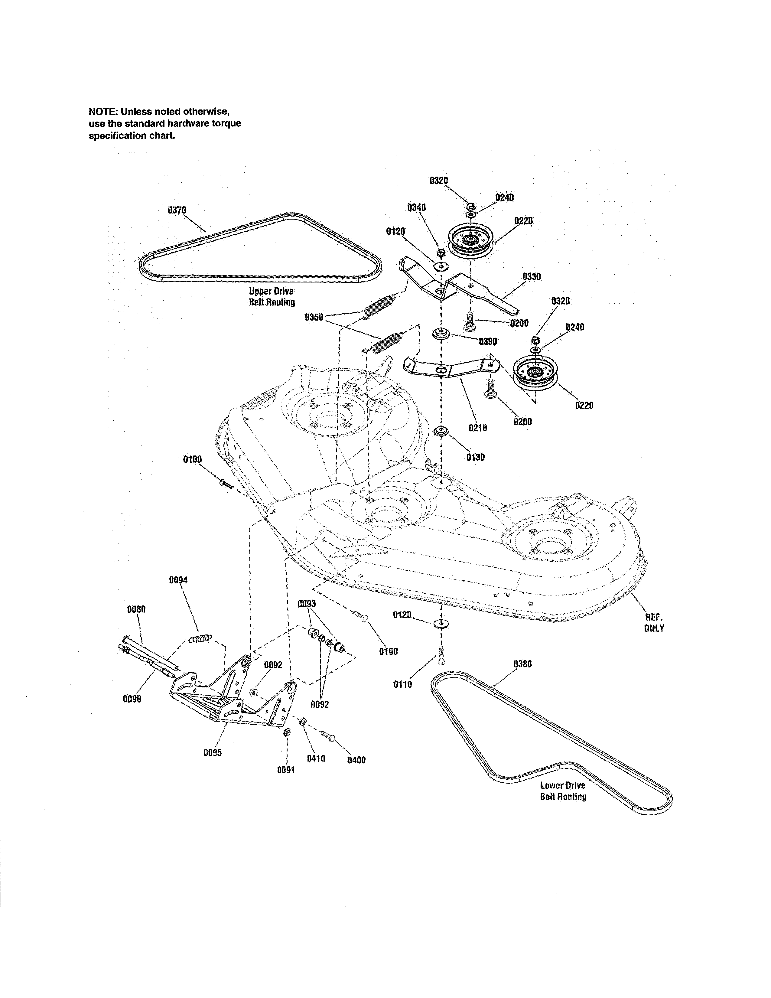 Craftsman 107250060 52" deck - clutch & support diagram