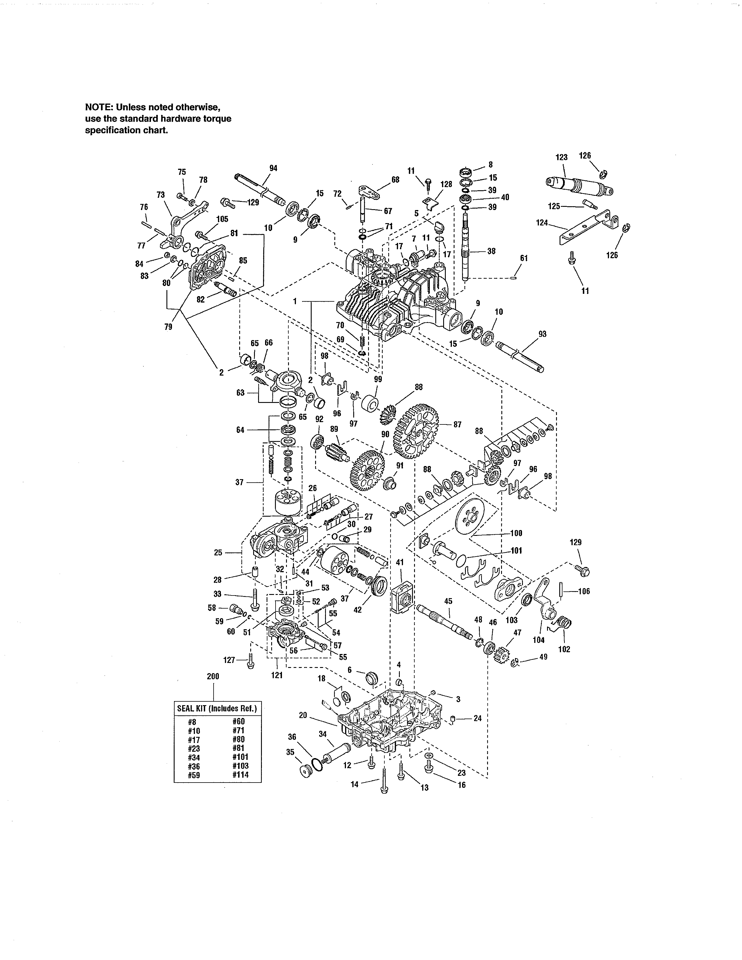Craftsman 107250070 transmission - tuff torque k71e diagram