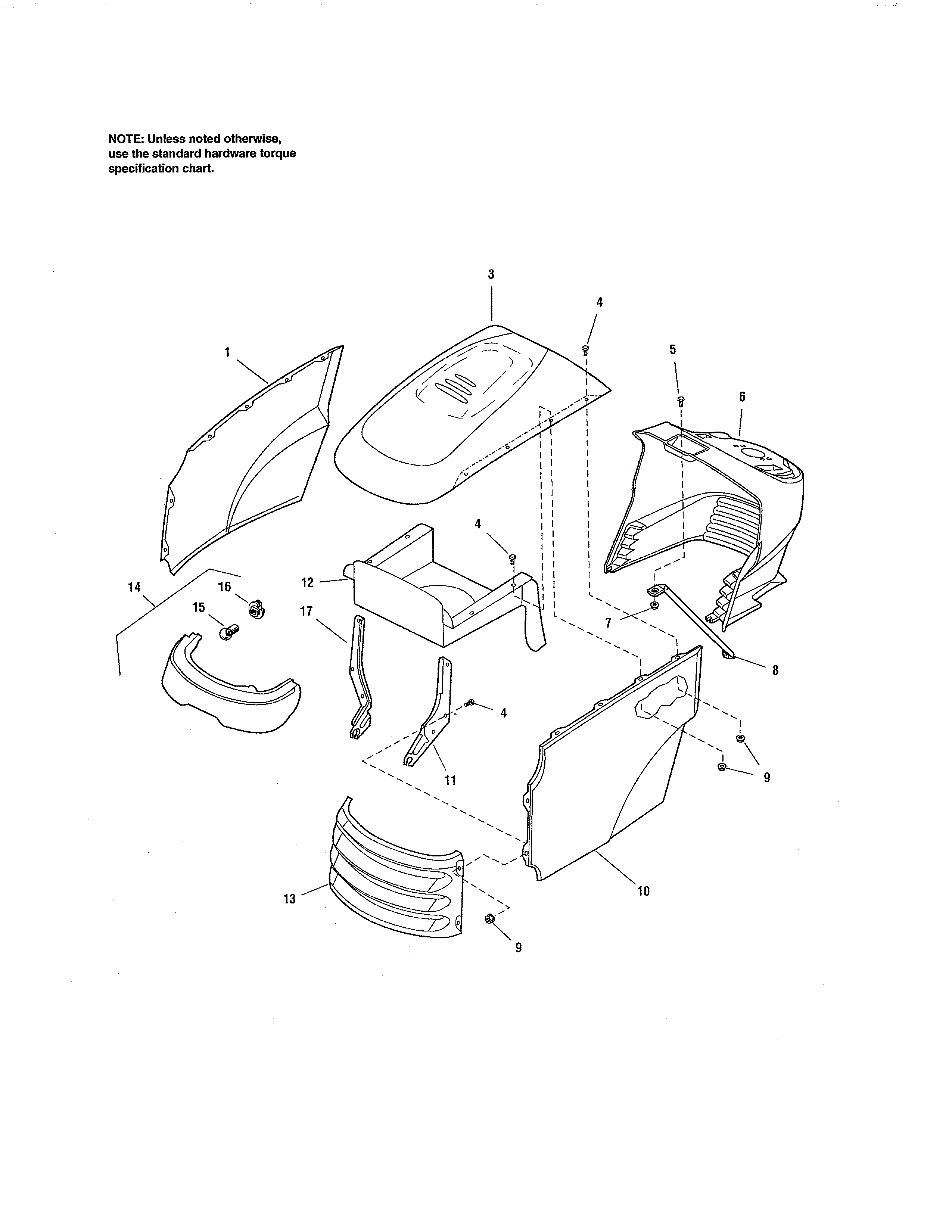 Craftsman 107250070 hood/grille/dash diagram