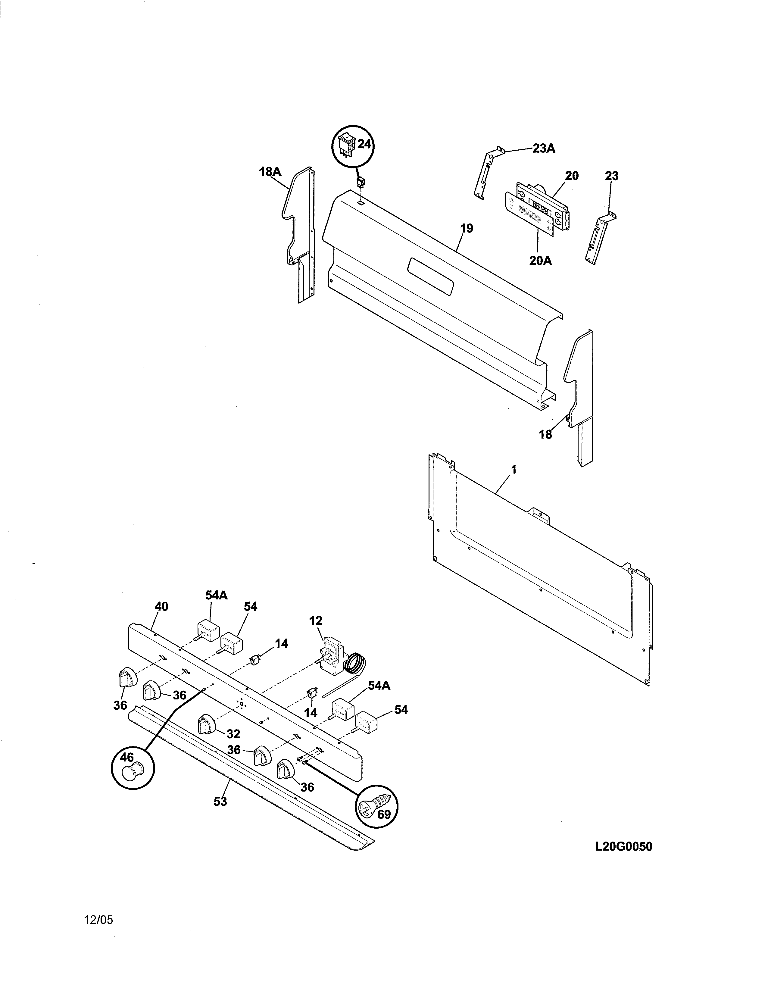 Tappan TEF317BWE backguard diagram