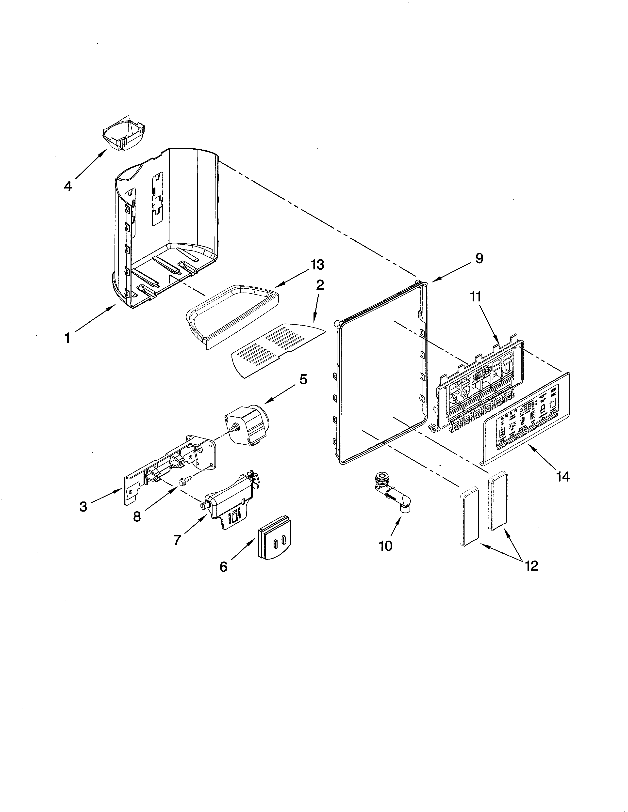 Whirlpool GSC25C4EYY02 dispenser front diagram