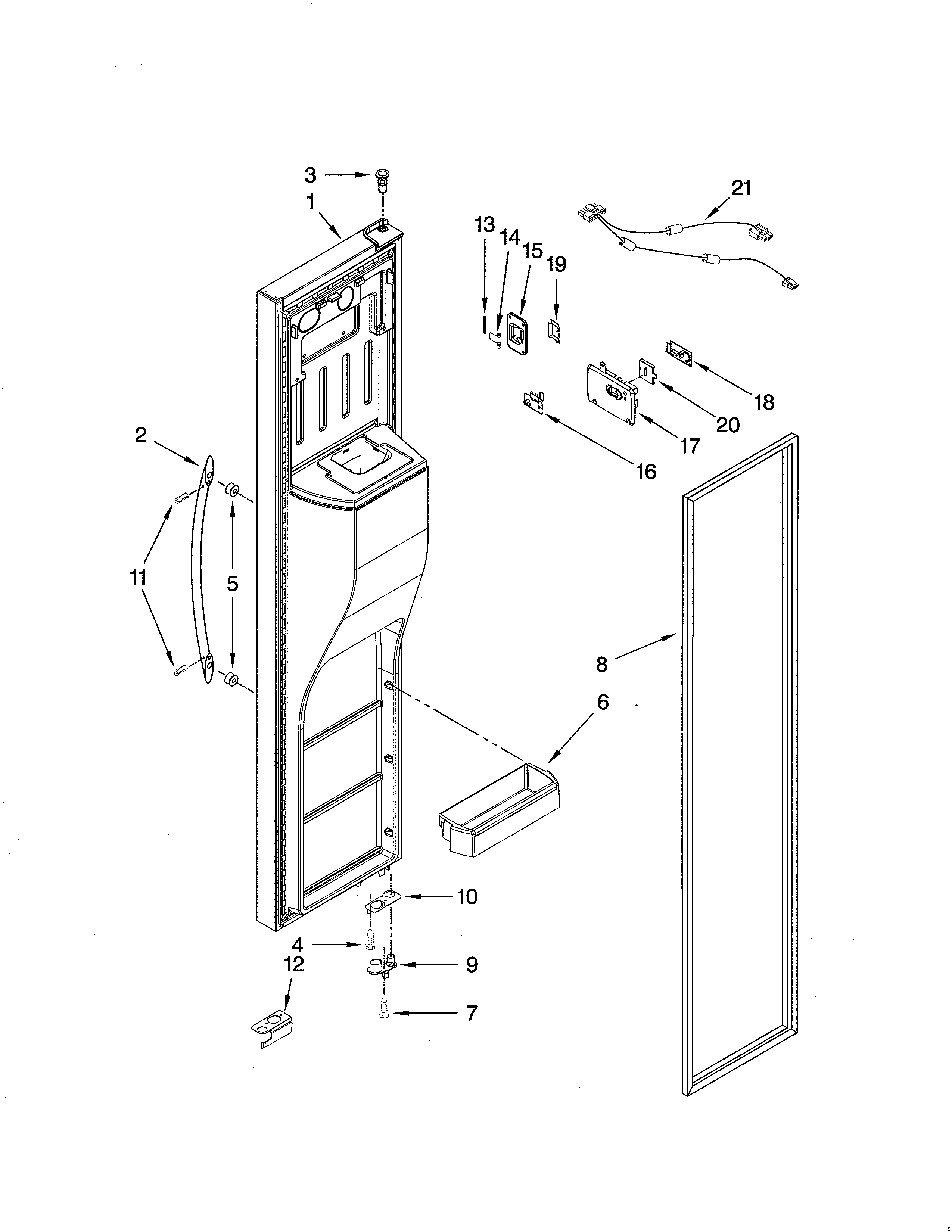 Whirlpool GSC25C4EYY02 freezer door diagram