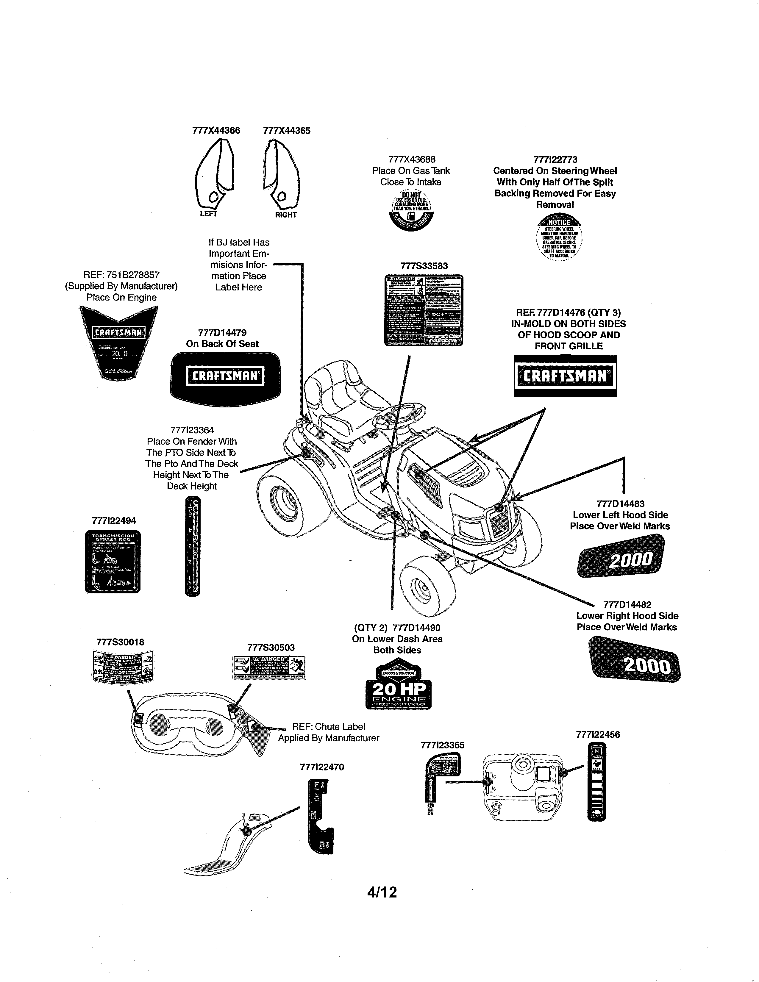 MTD 13AL79SS099 decals diagram