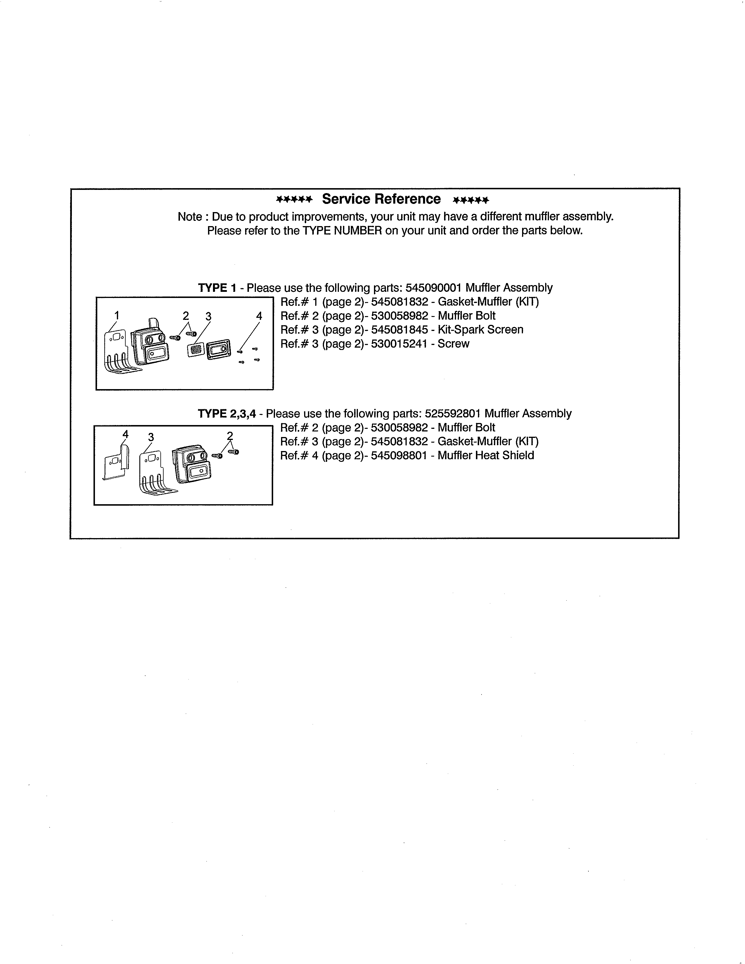 Weed Eater VS2000BV TYPE 4 service reference diagram