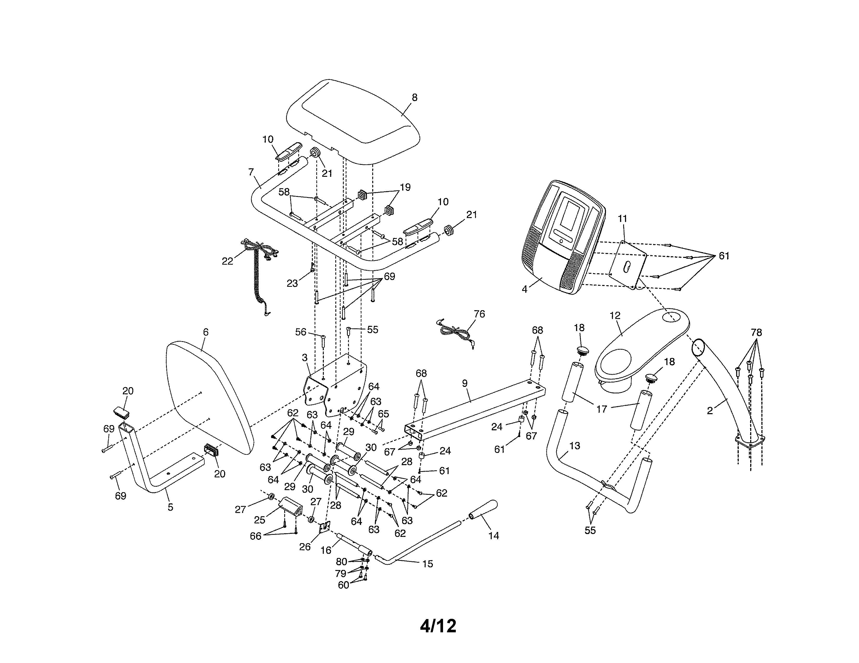 Proform 831219527 console/seat diagram