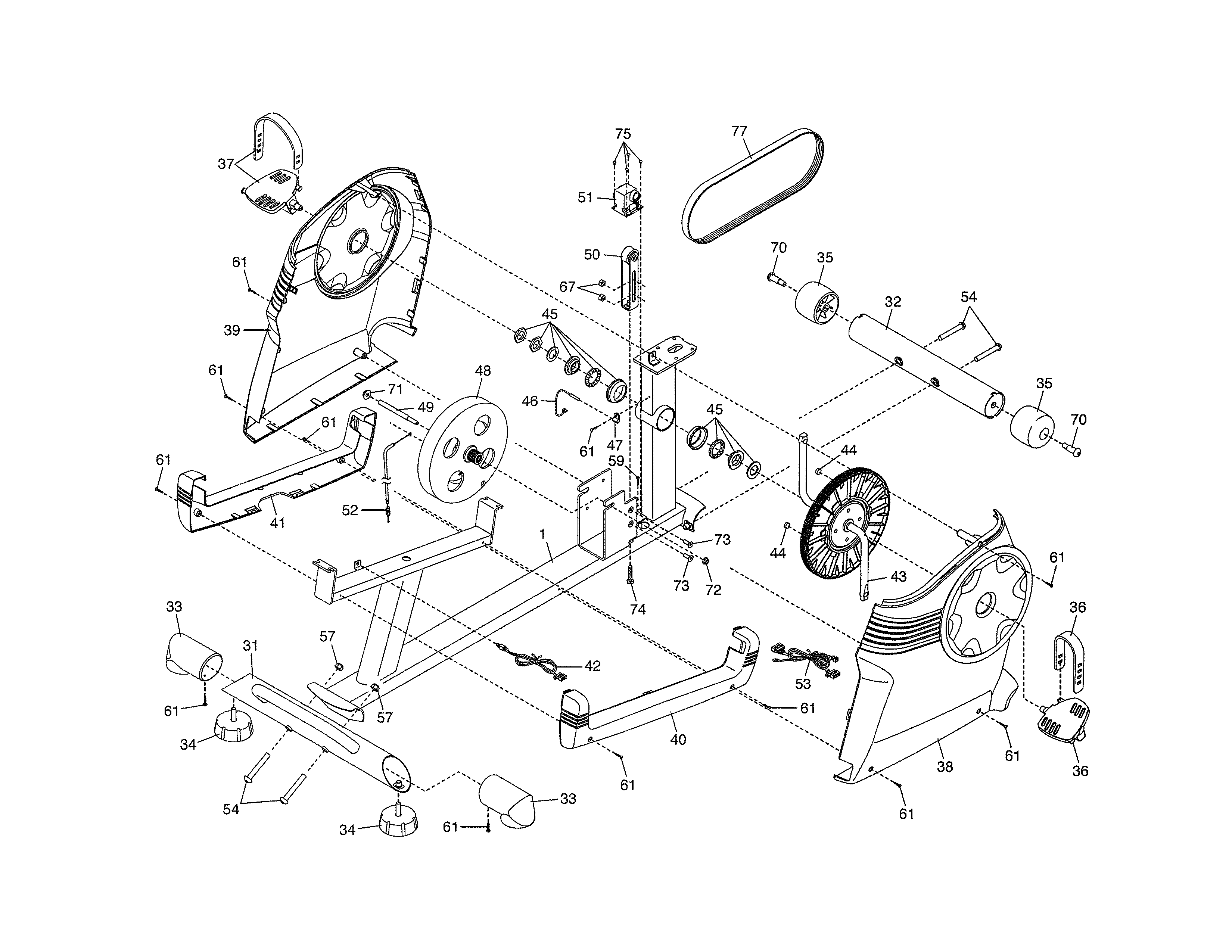 Proform 831219527 frame/resistance mechanism diagram
