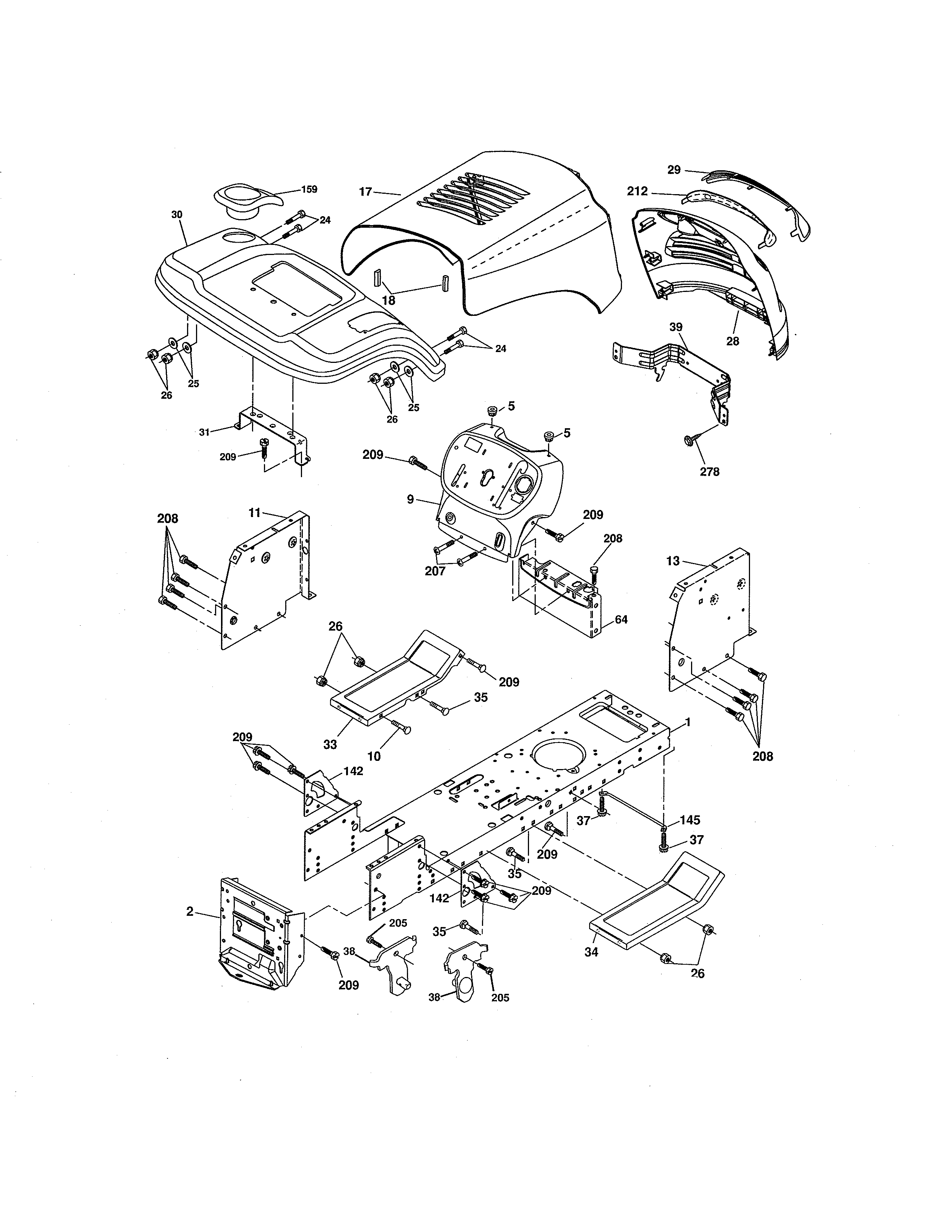 Craftsman 917280151 chassis/enclosures diagram