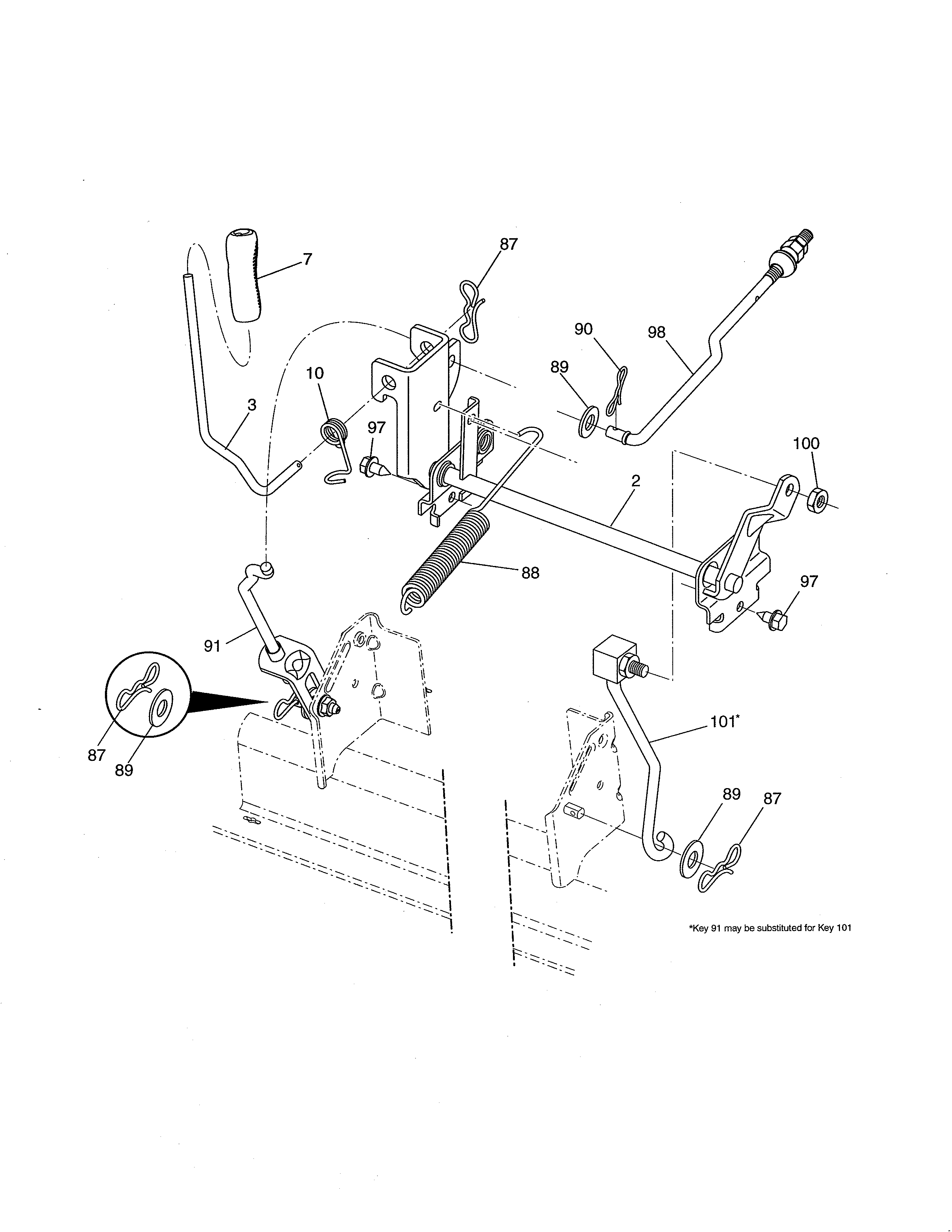 Craftsman 917288161 mower lift diagram