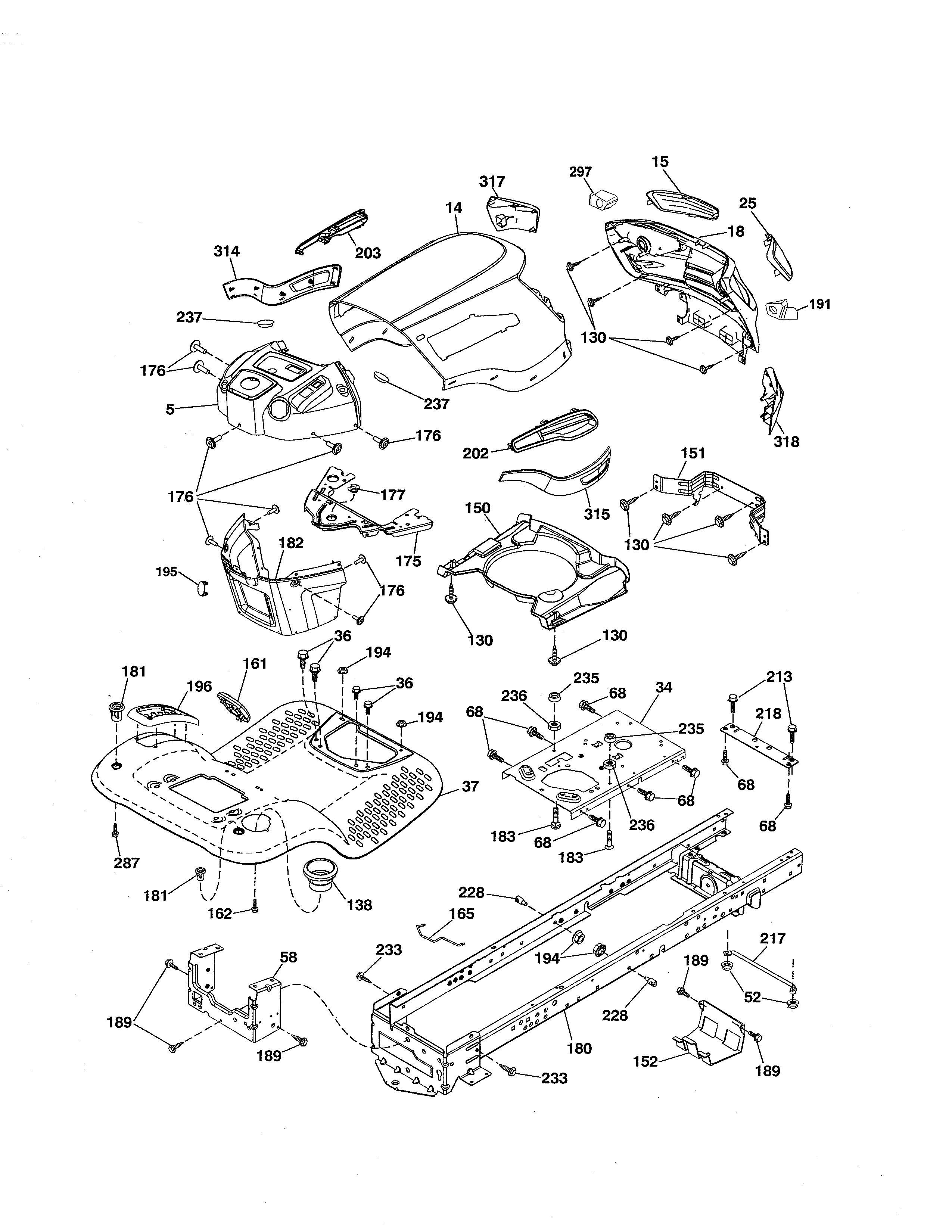 Craftsman 917288040 chassis & enclosures diagram