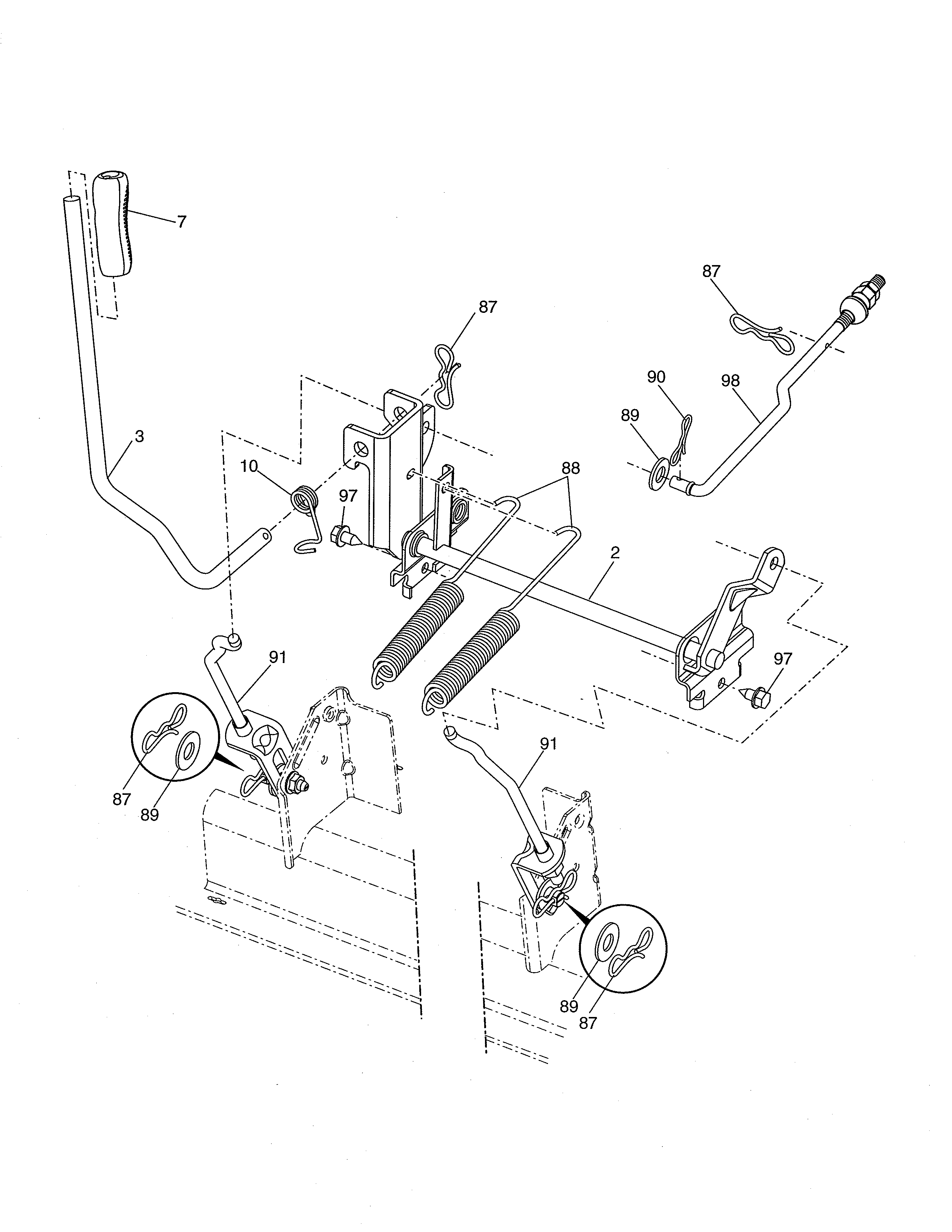 Craftsman 917288040 mower lift diagram