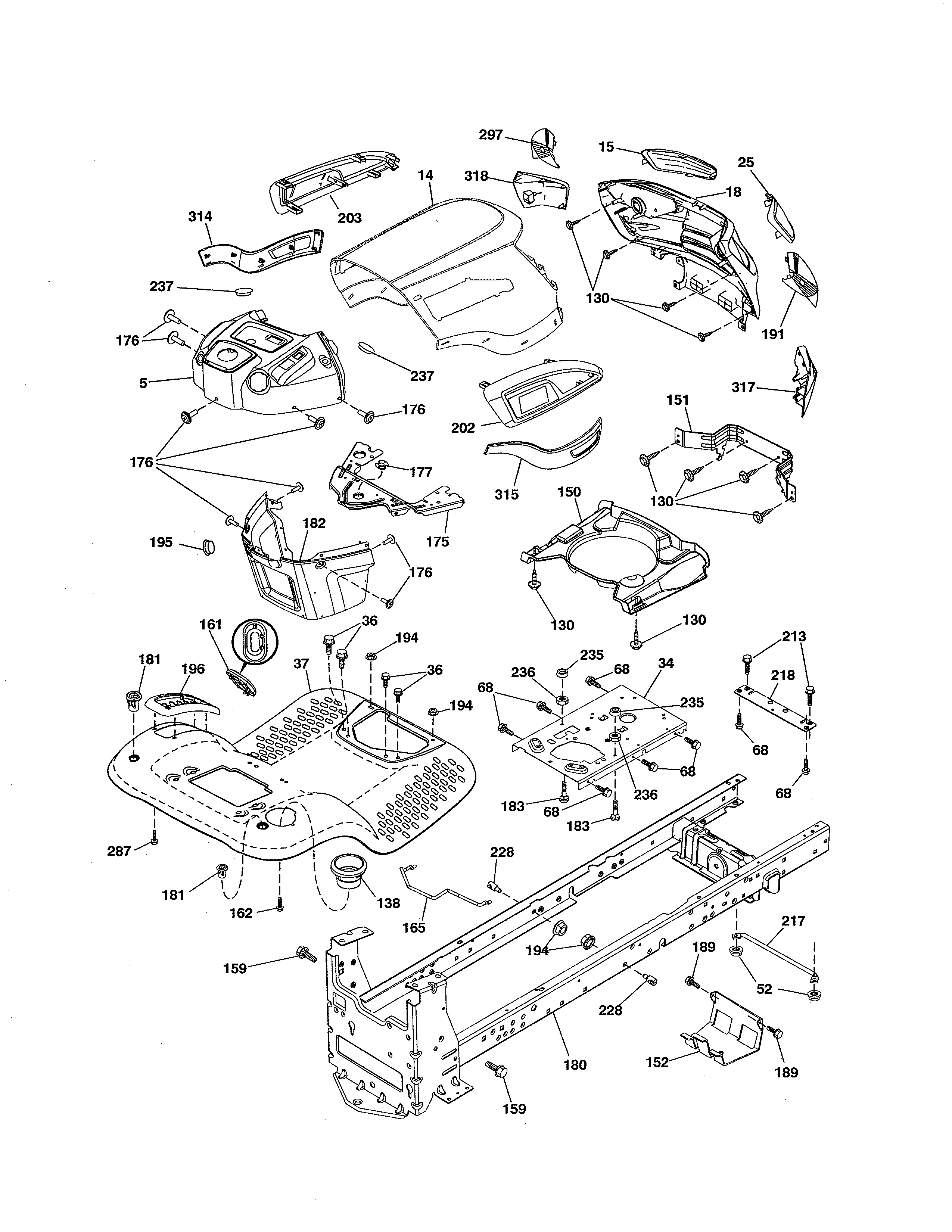 Craftsman 917288160 chassis & enclosures diagram
