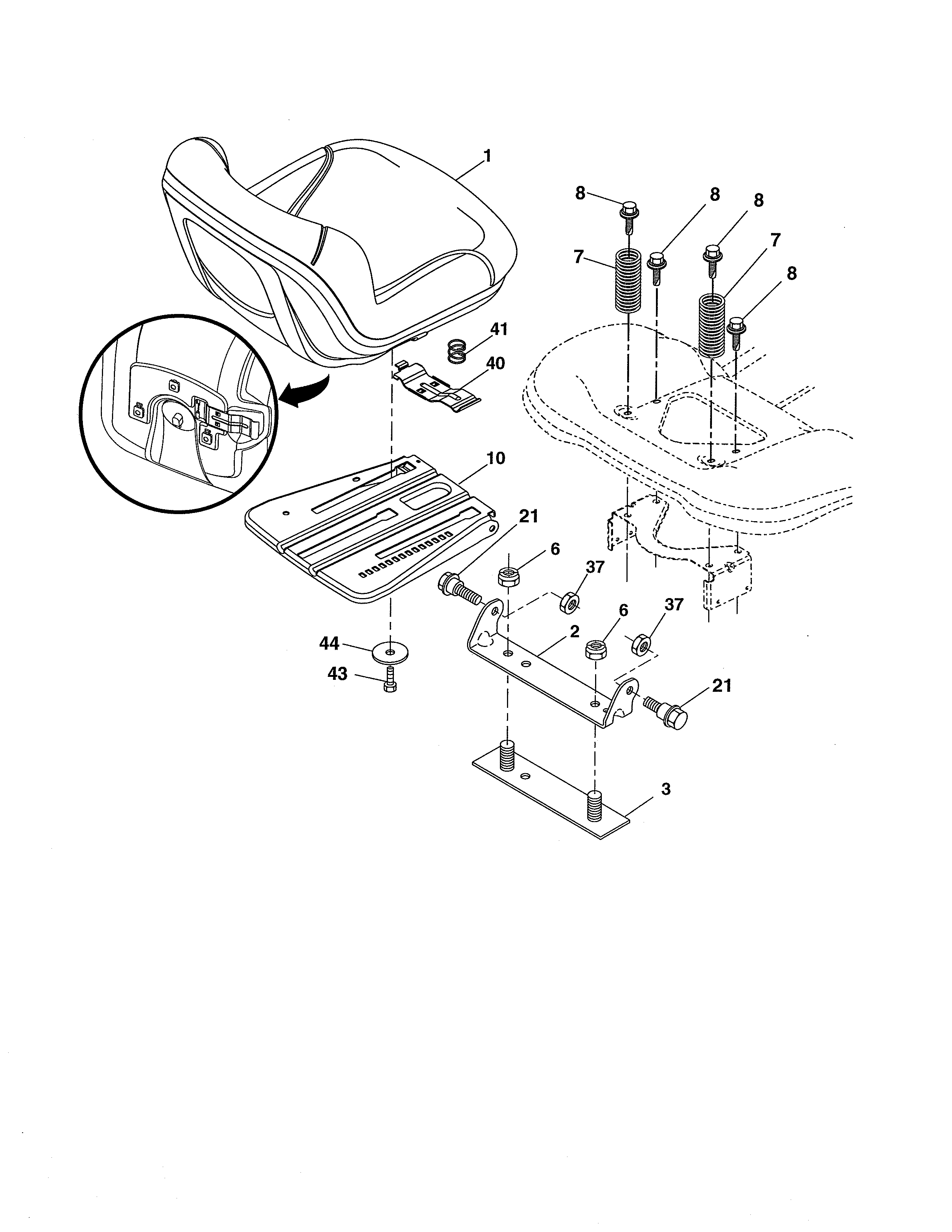 Craftsman 917288160 seat diagram
