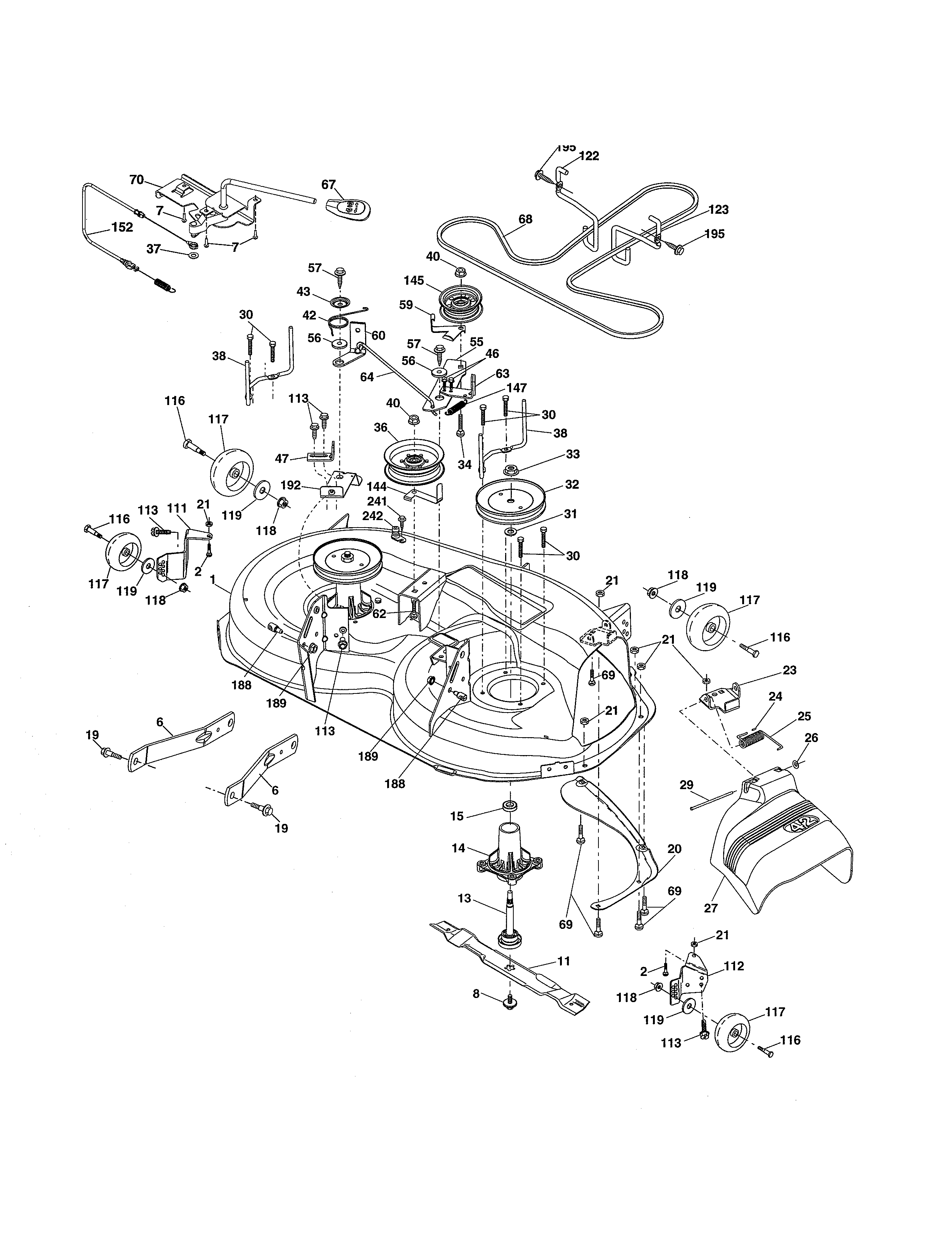 Craftsman 917288160 mower deck diagram