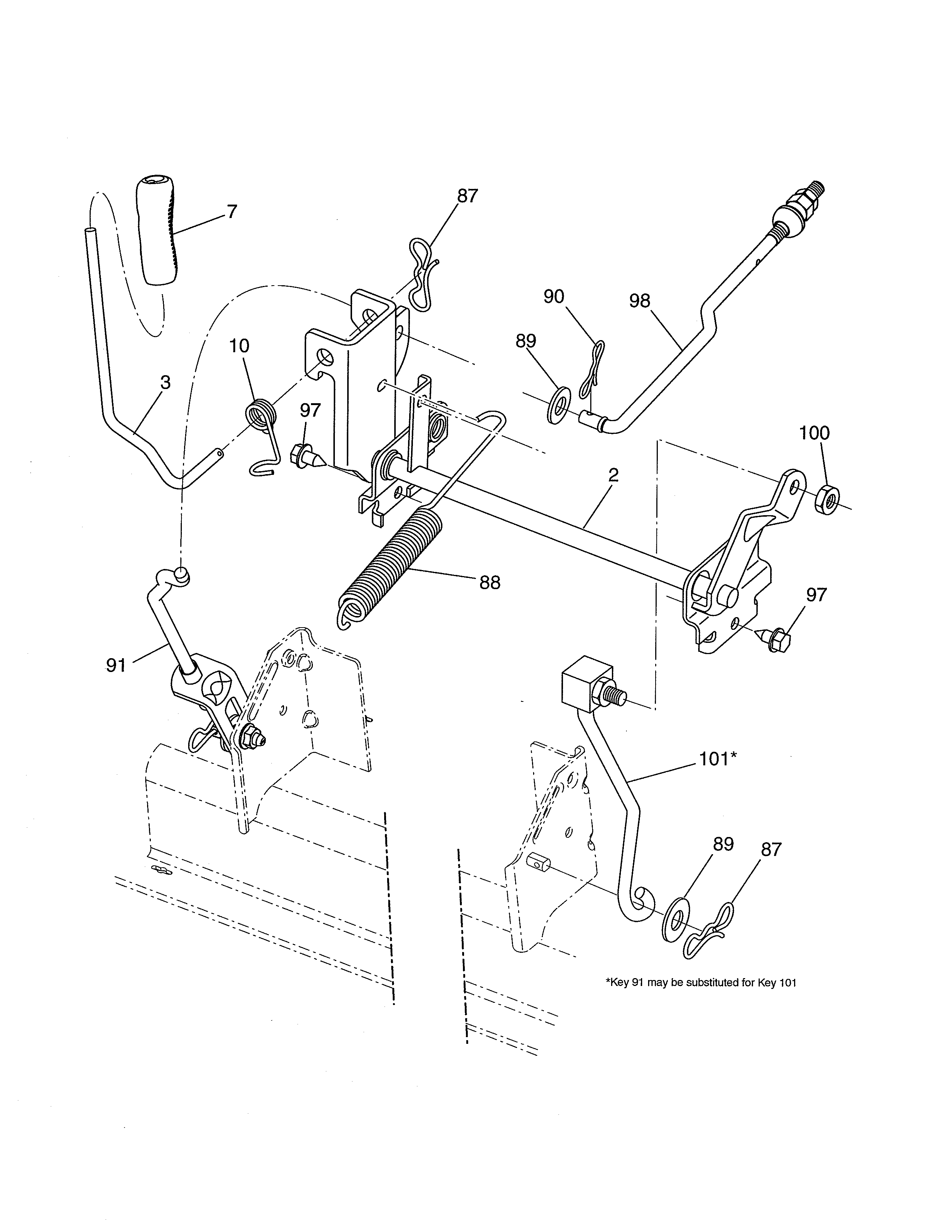 Craftsman 917288160 mower lift diagram