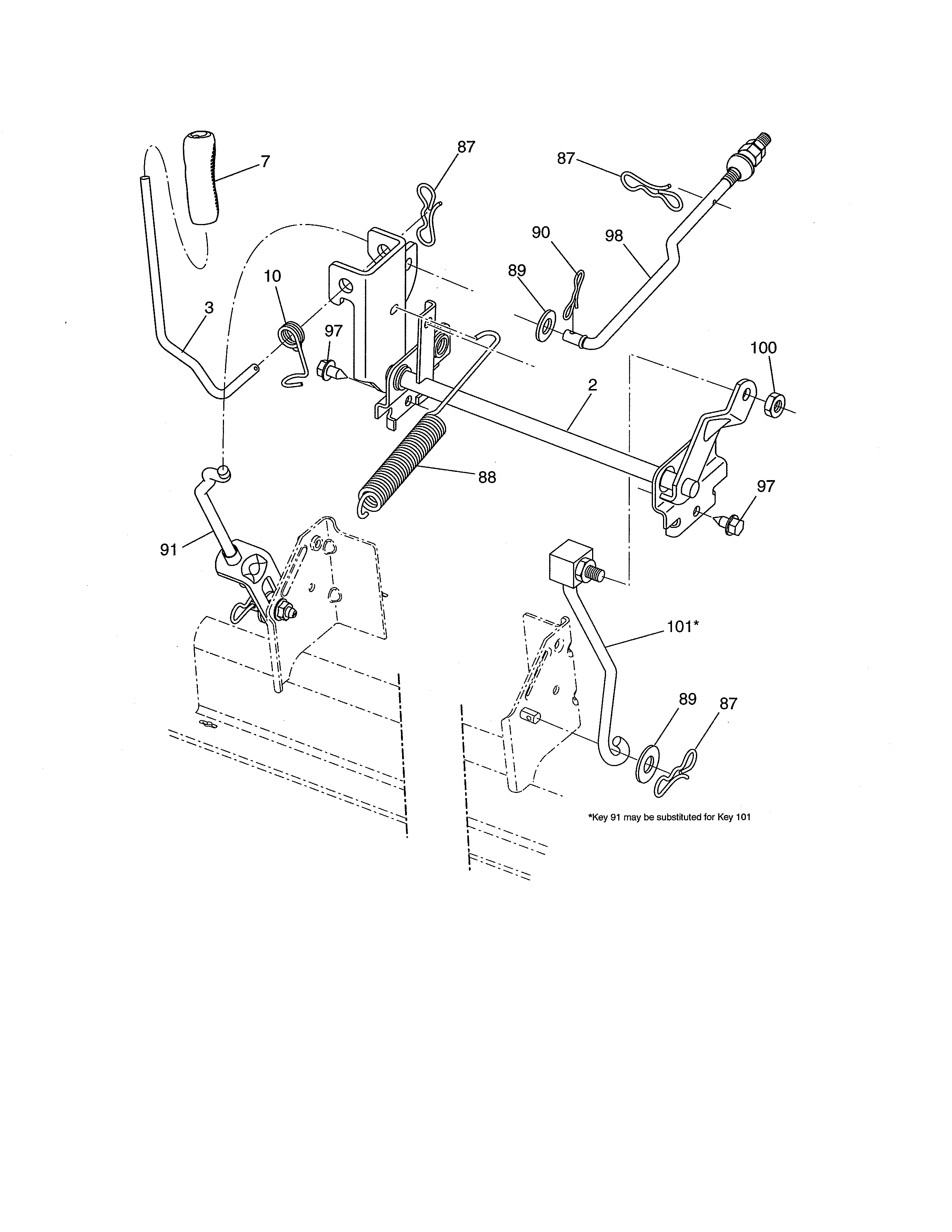 Craftsman 917288172 mower lift diagram