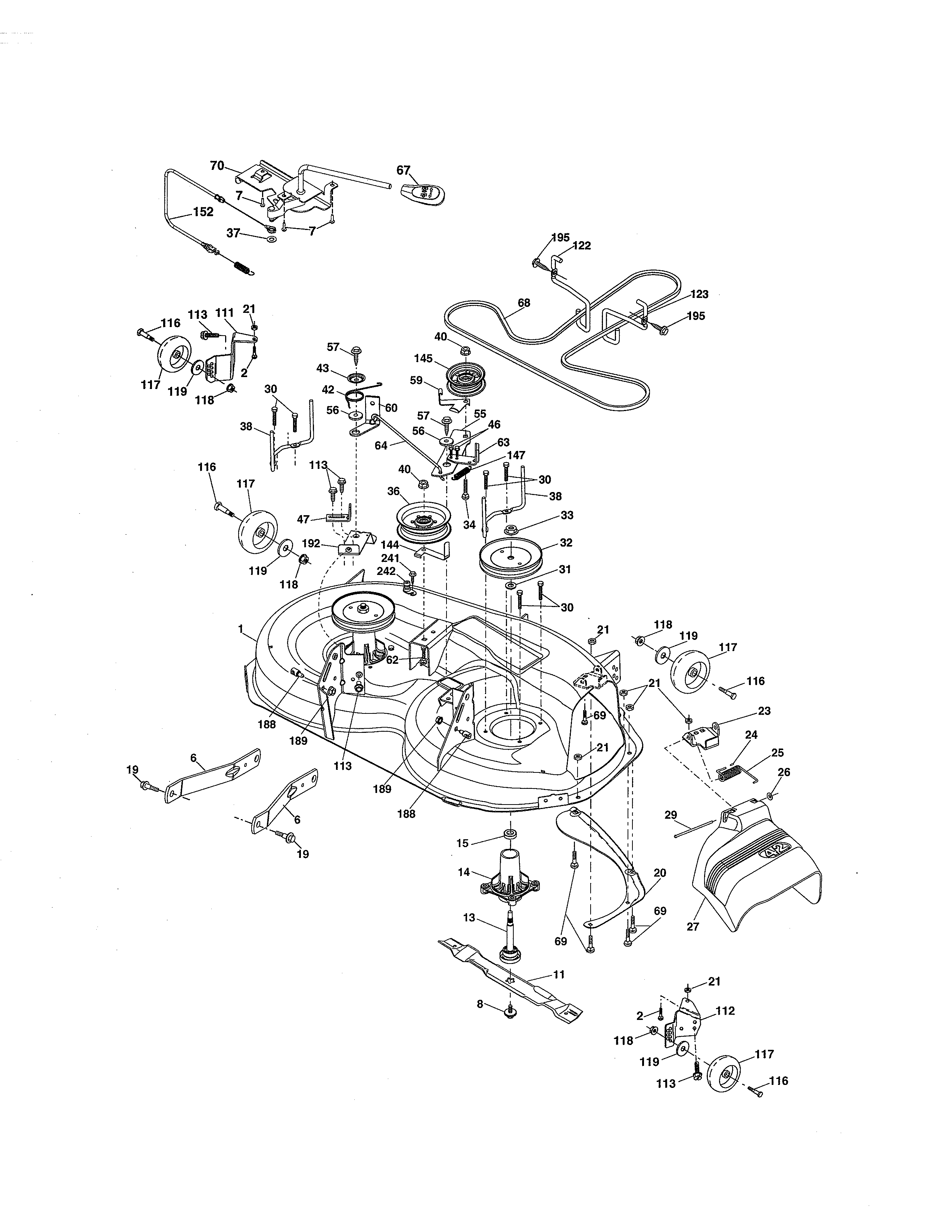 Craftsman 917288560 mower deck diagram