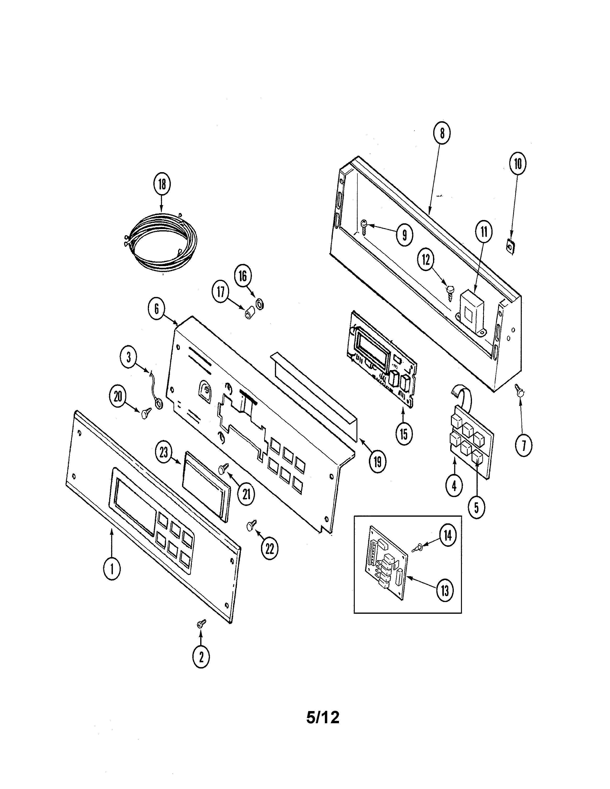 Maytag MAH21PDDWW control panel diagram