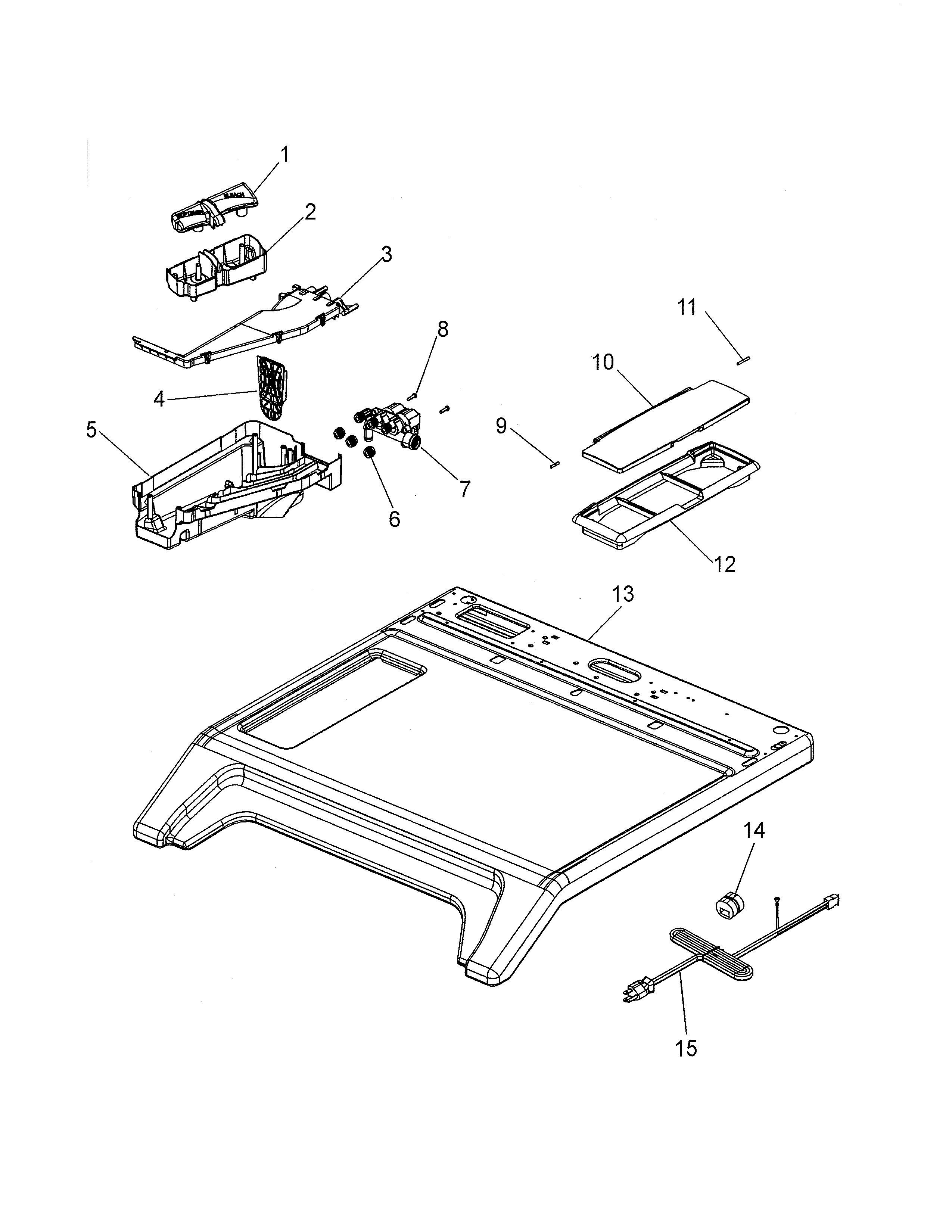 Maytag MAH21PDDWW top diagram